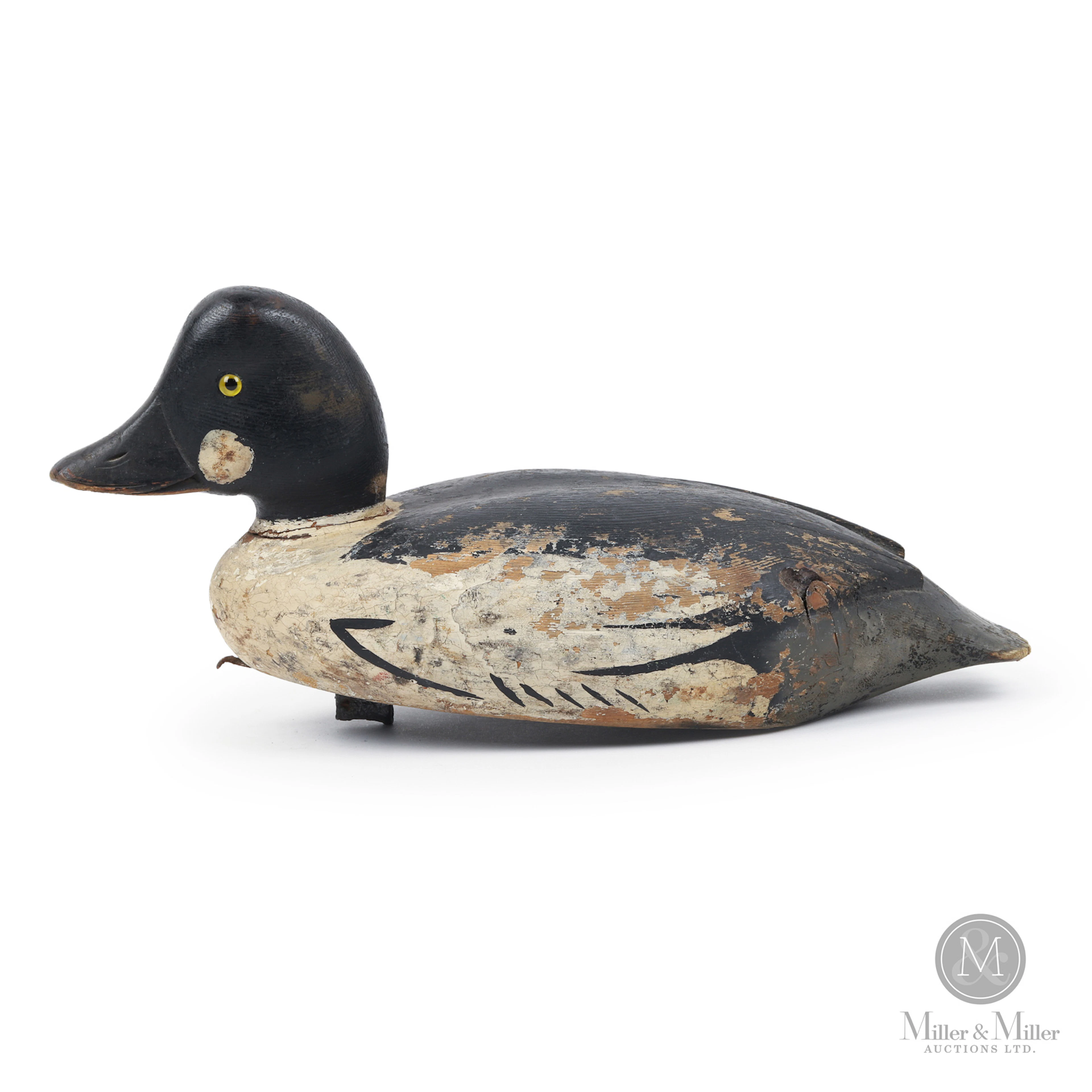 Early D. W. "Davey" Nichol Goldeneye Drake Decoy