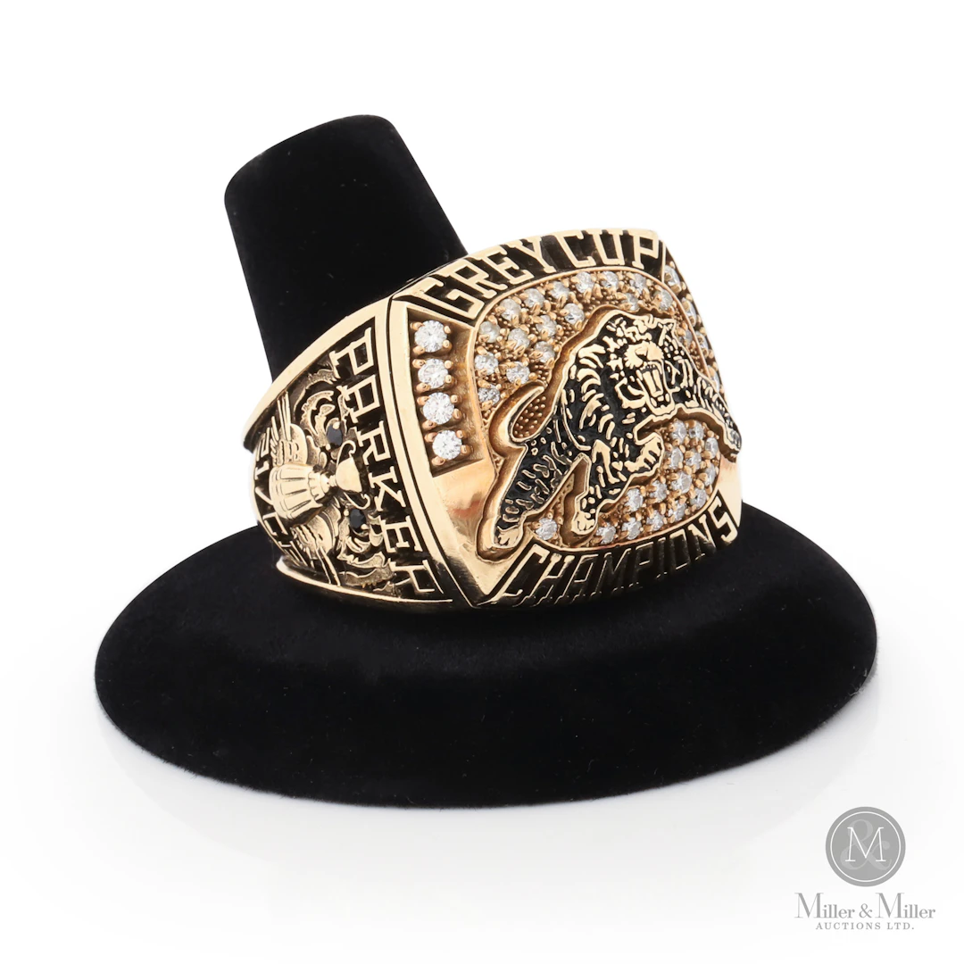 1999 Hamilton Tiger Cats 10k Gold Grey Cup Ring (Eurosius Parker)