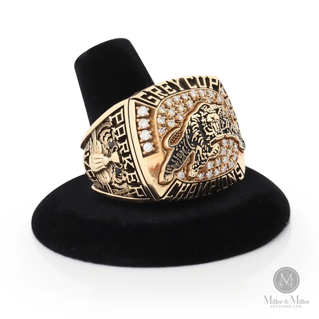 1999 Hamilton Tiger Cats 10k Gold Grey Cup Ring (Eurosius Parker)