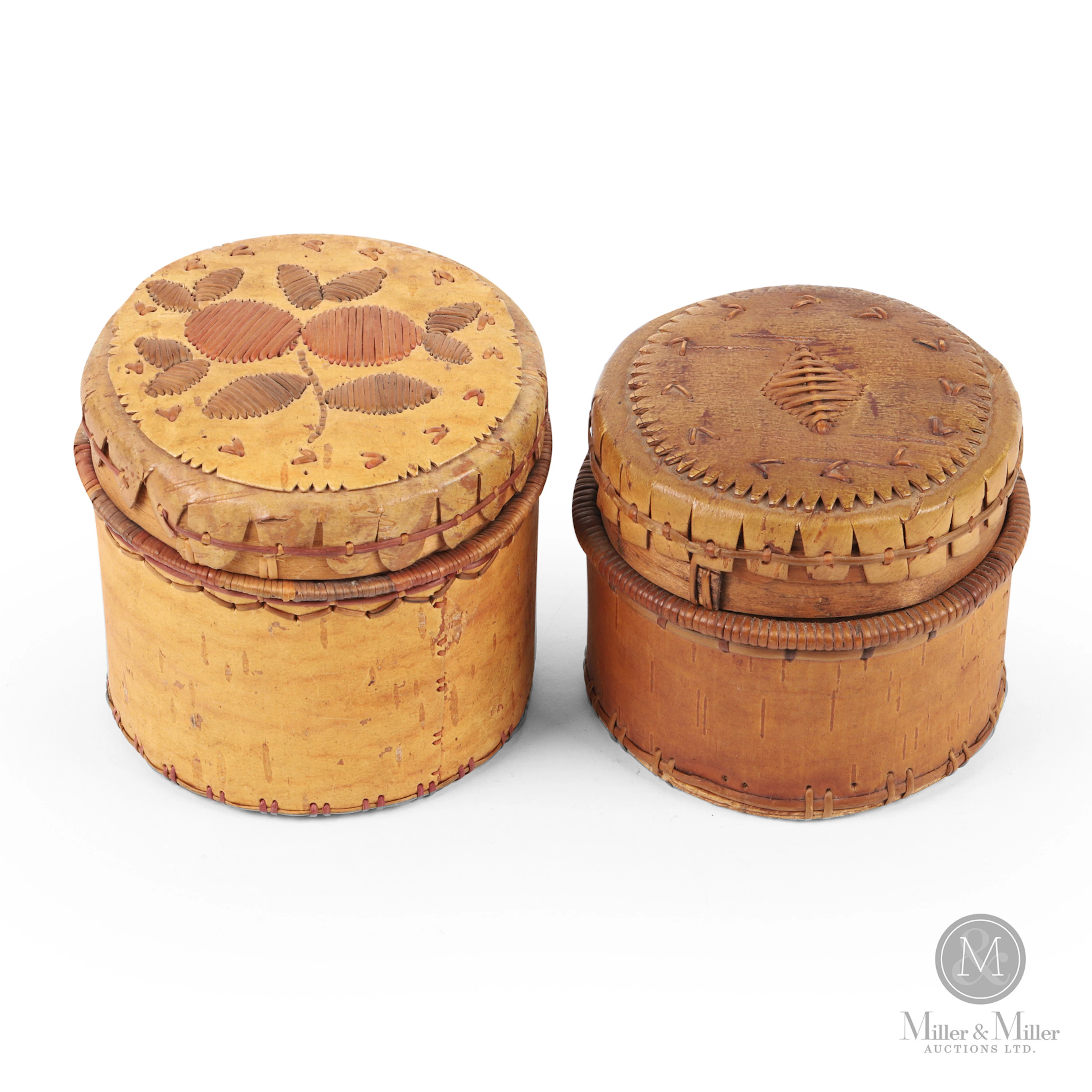 Two Birch Bark Herb Jars