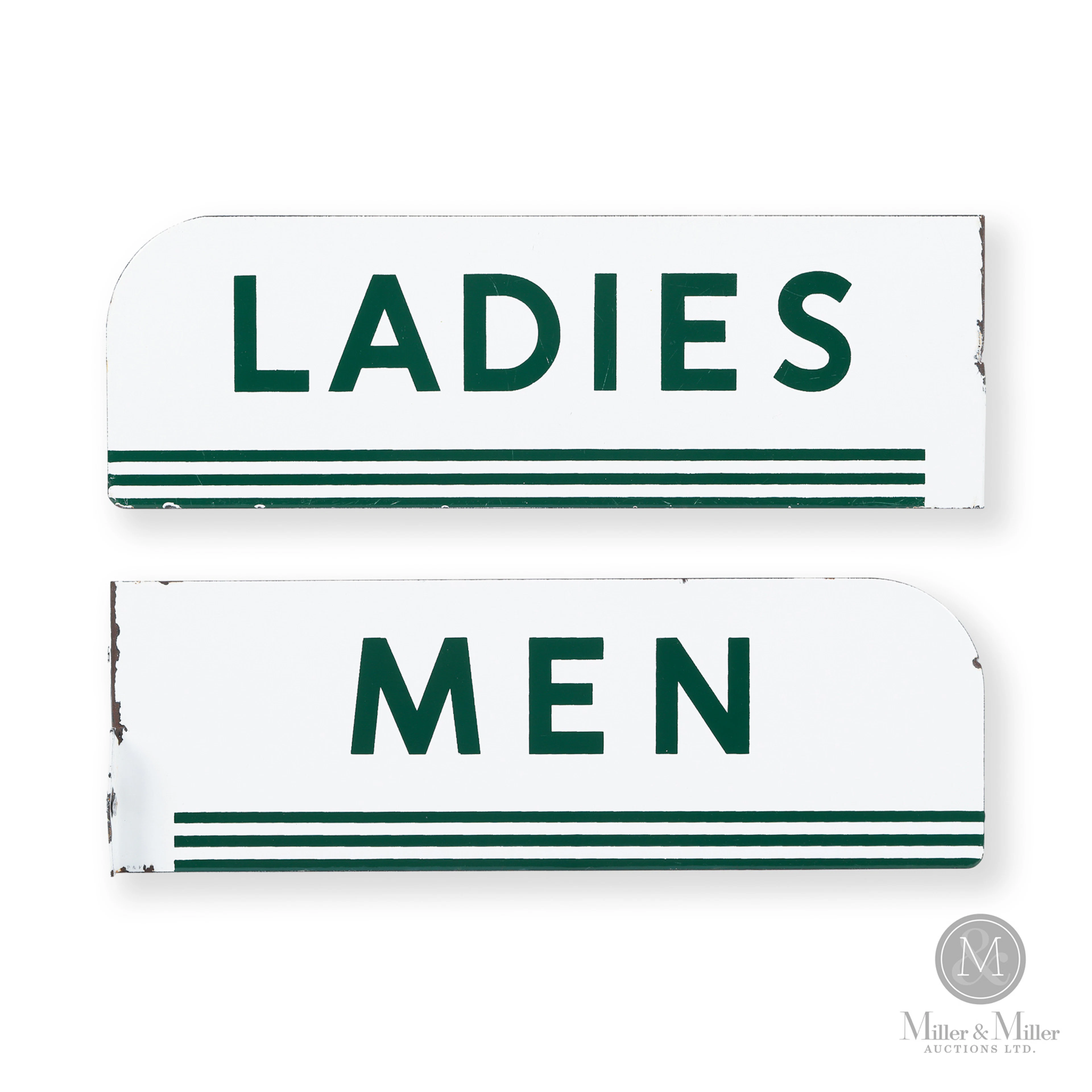Texaco Men and Ladies Restroom Flange Signs