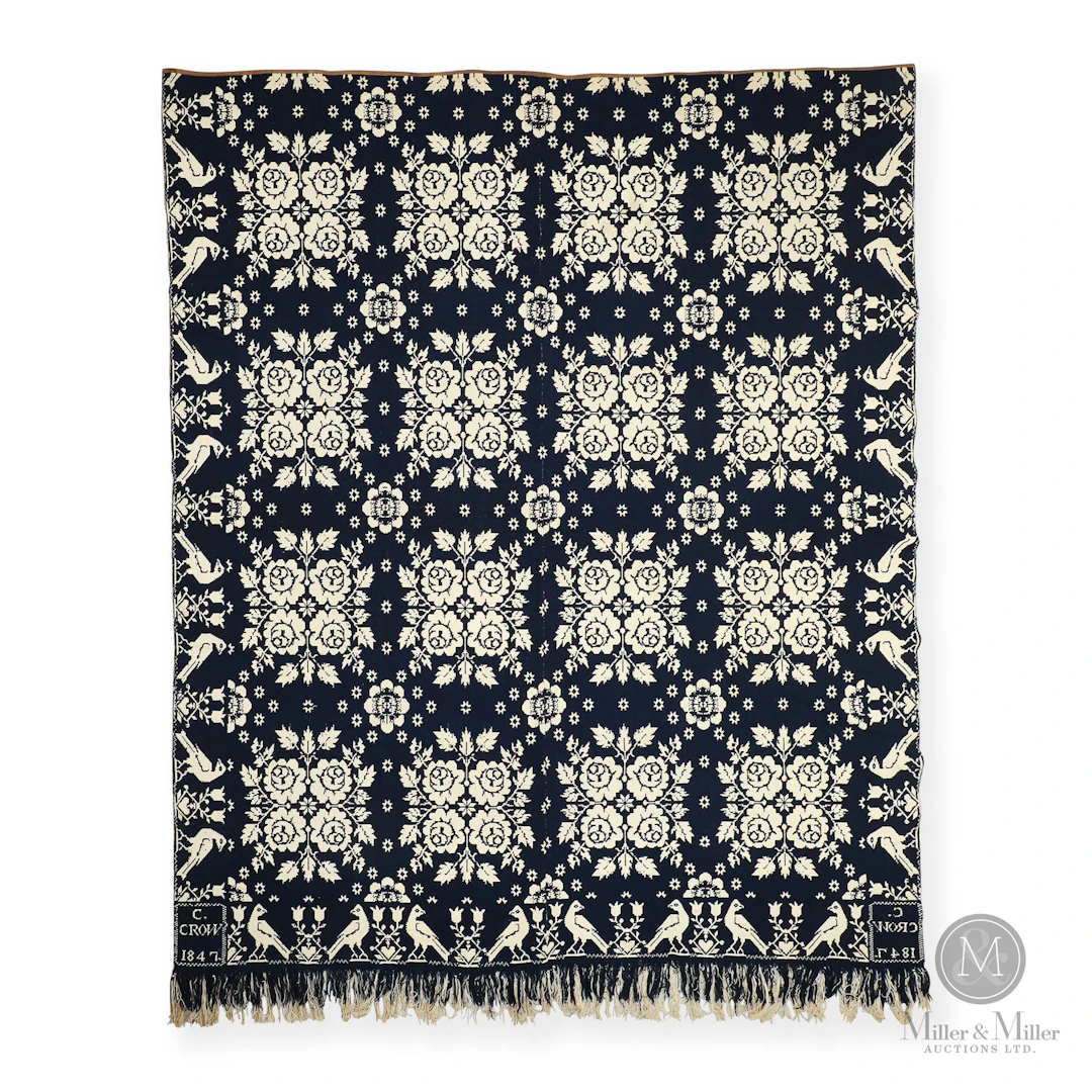 1847 "C. Crow" Niagara Peninsula Coverlet