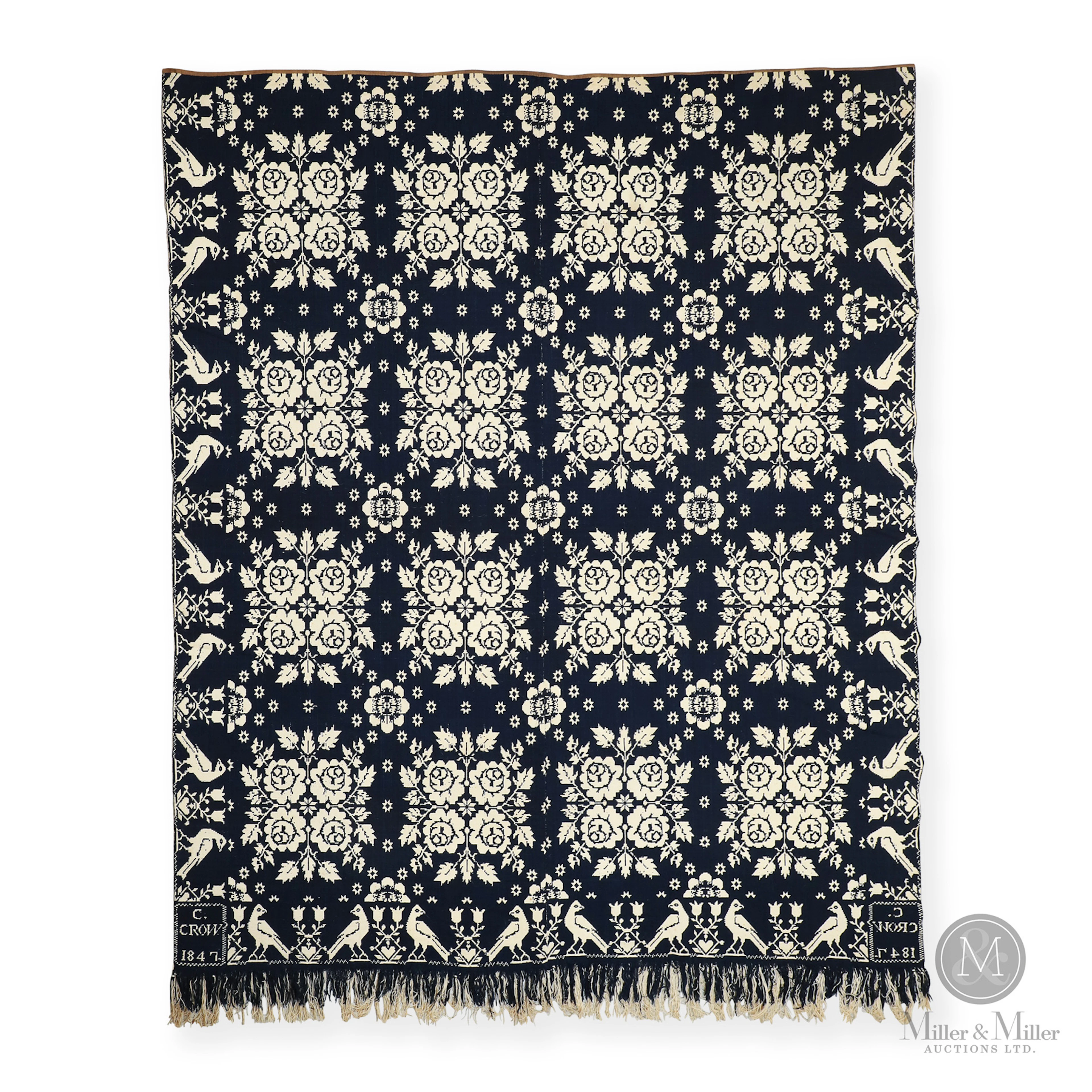 1847 "C. Crow" Niagara Peninsula Coverlet