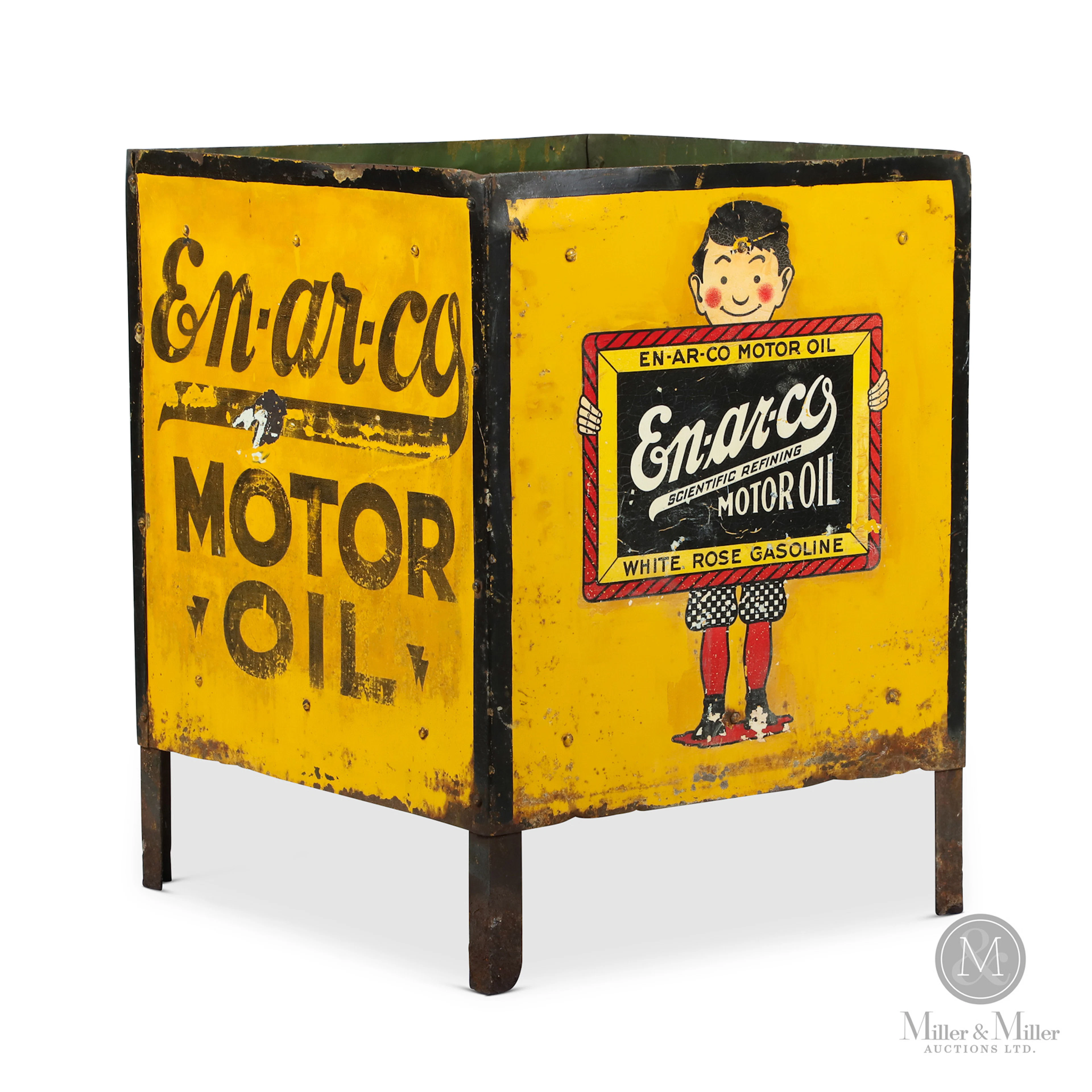 En-ar-co White Rose Motor Oil Slate Boy Bottle Rack