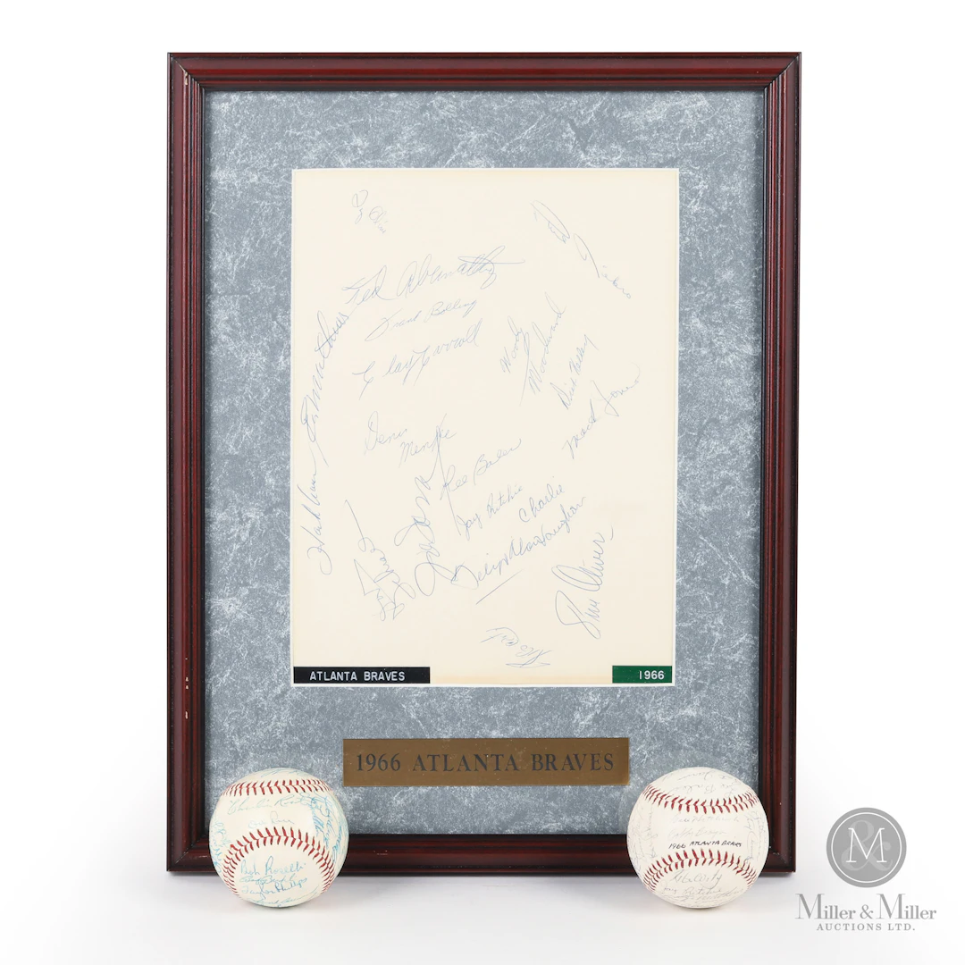 1956-66 Braves Team Signed Memorabilia (3)