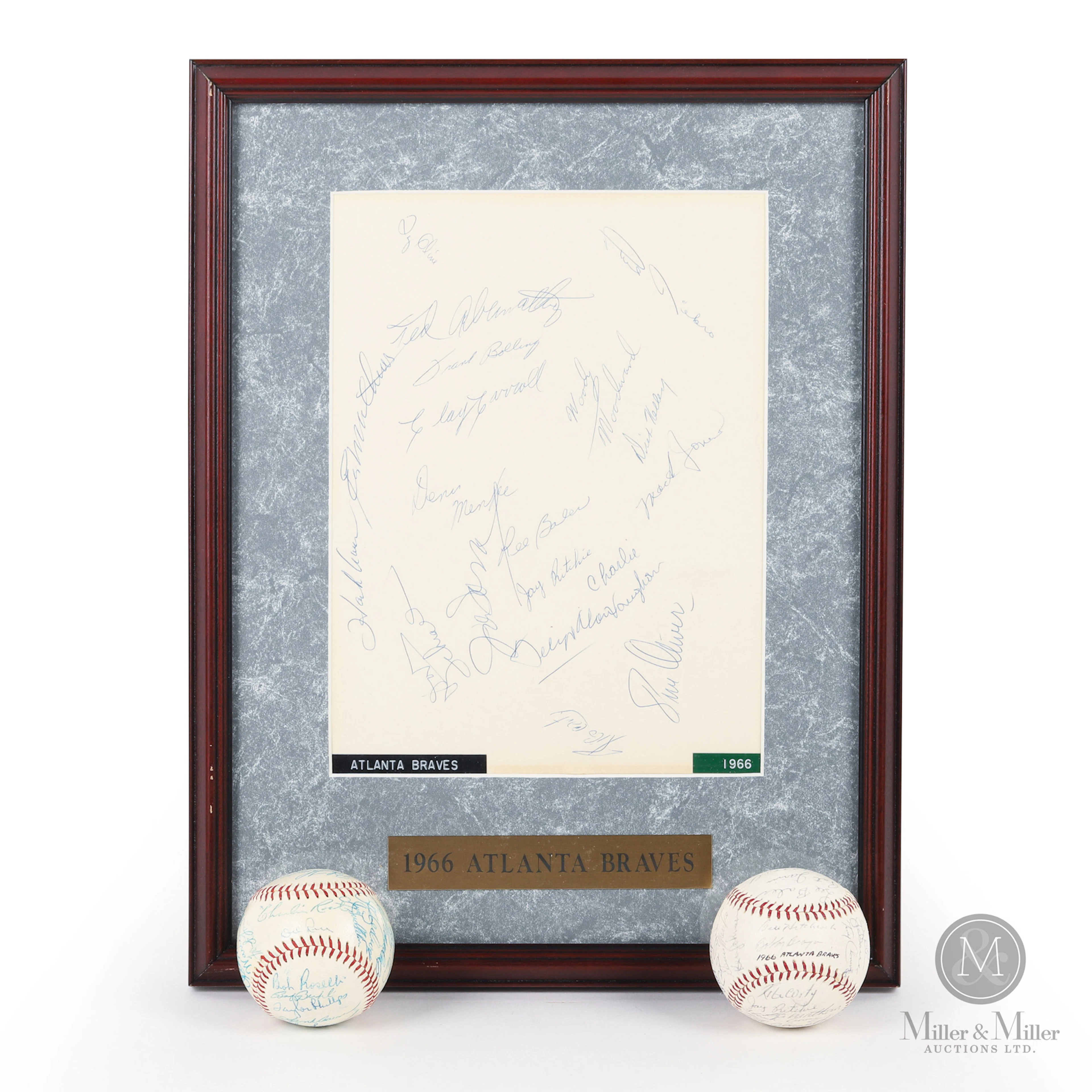1956-66 Braves Team Signed Memorabilia (3)