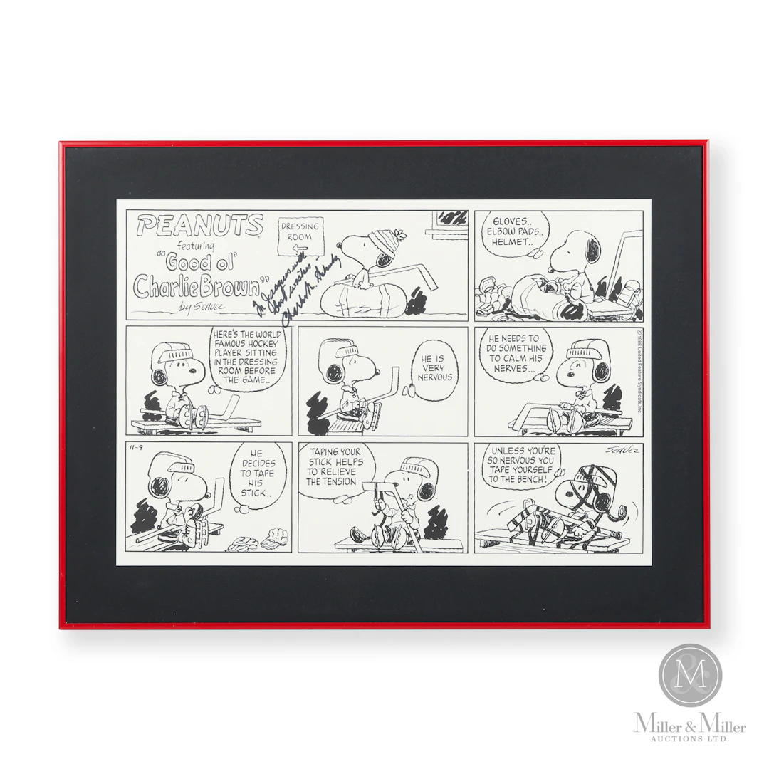 1986 Peanuts Comic Signed by Charles Schulz to Jacques Demers
