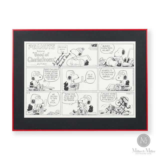 1986 Peanuts Comic Signed by Charles Schulz to Jacques Demers