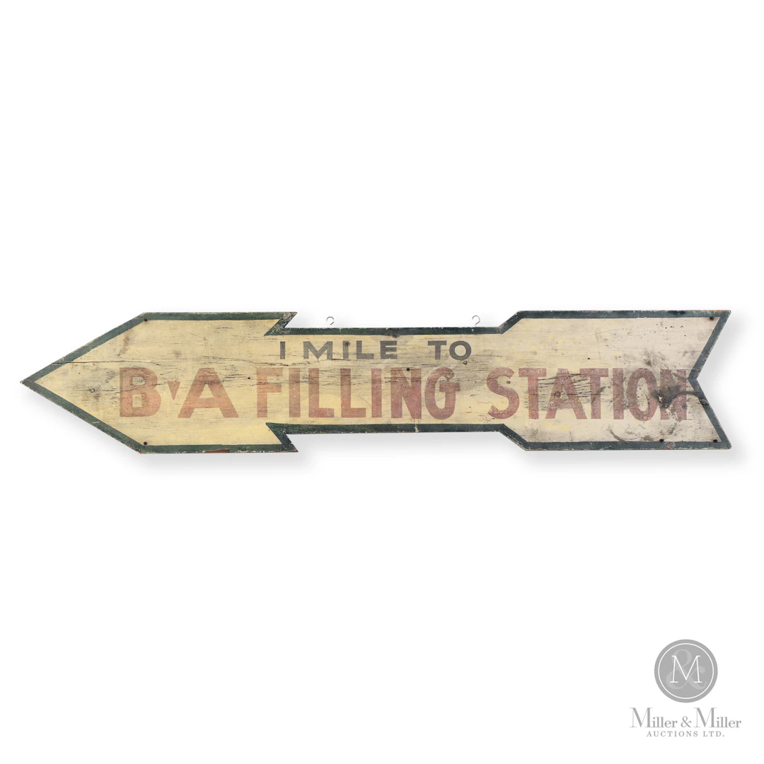 British American Filling Station Directional Sign