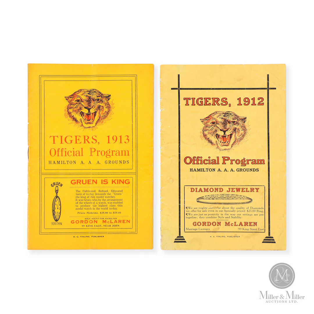 1912-1913 Hamilton Tigers Programs (2)