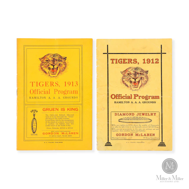 1912-1913 Hamilton Tigers Programs (2)