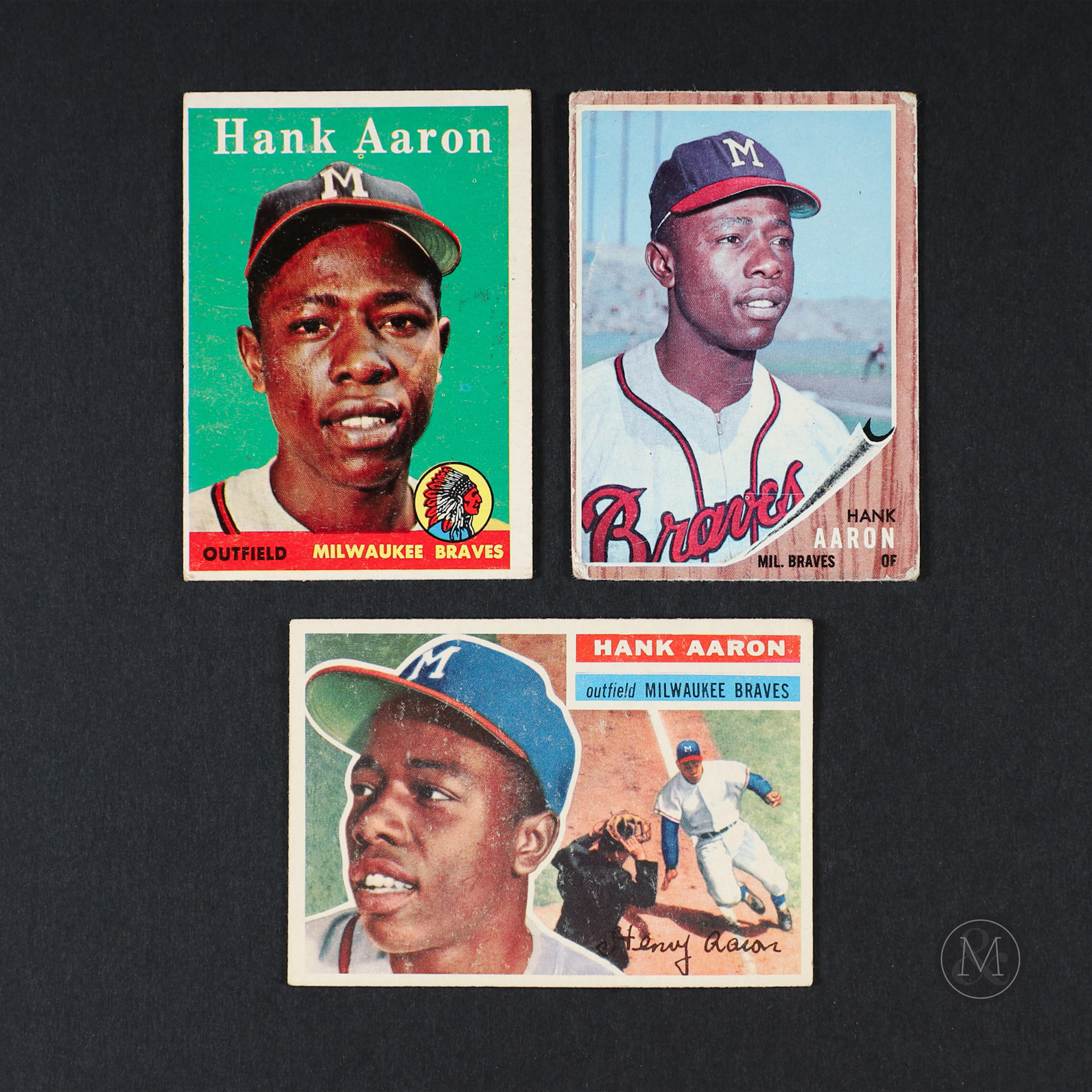 1956, 58', 62' Topps Hank Aaron (3)