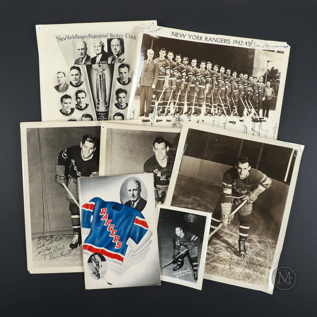 1940s New York Rangers Signed Photos w/ Others (9)