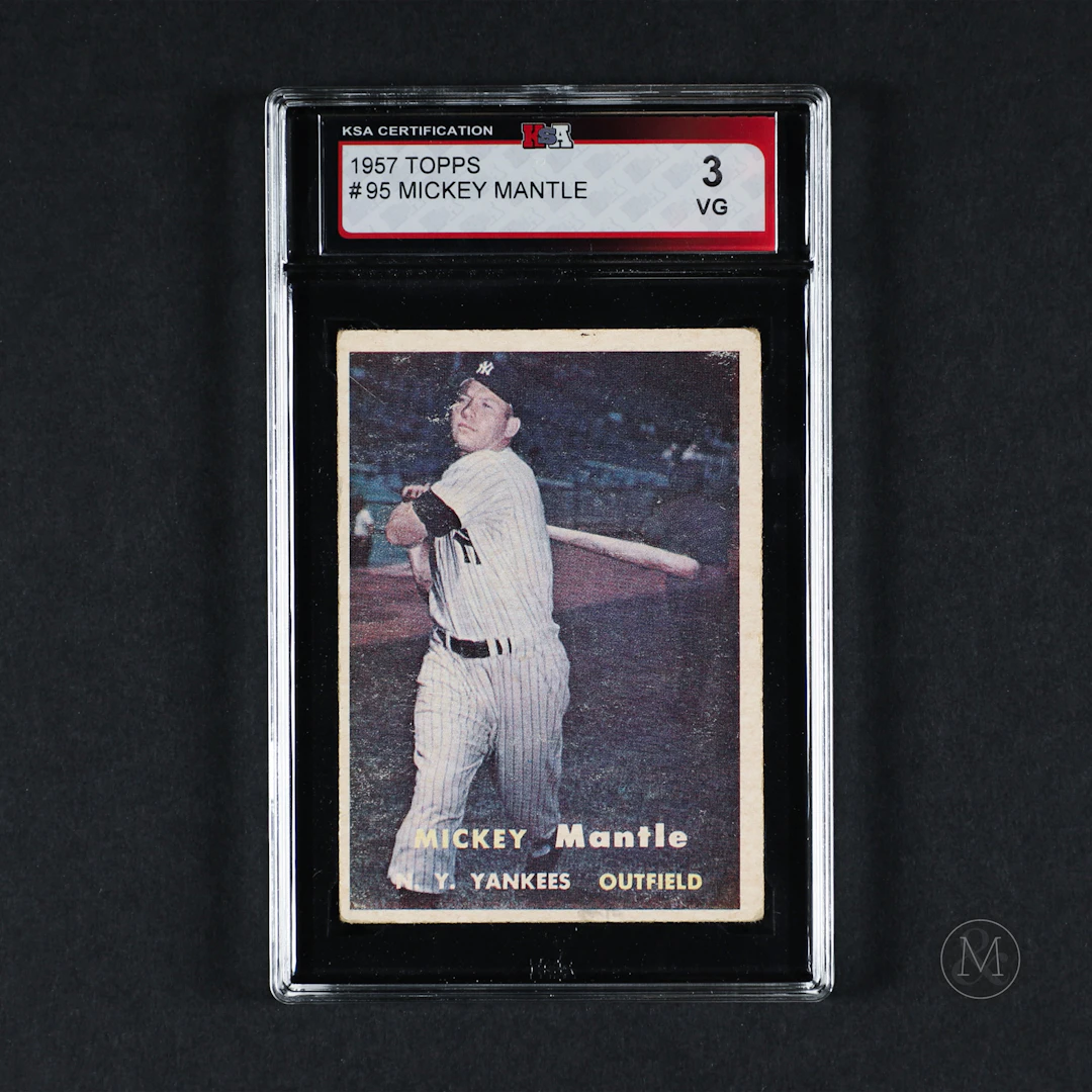1957 Topps #95 Mickey Mantle (KSA 3 VG)