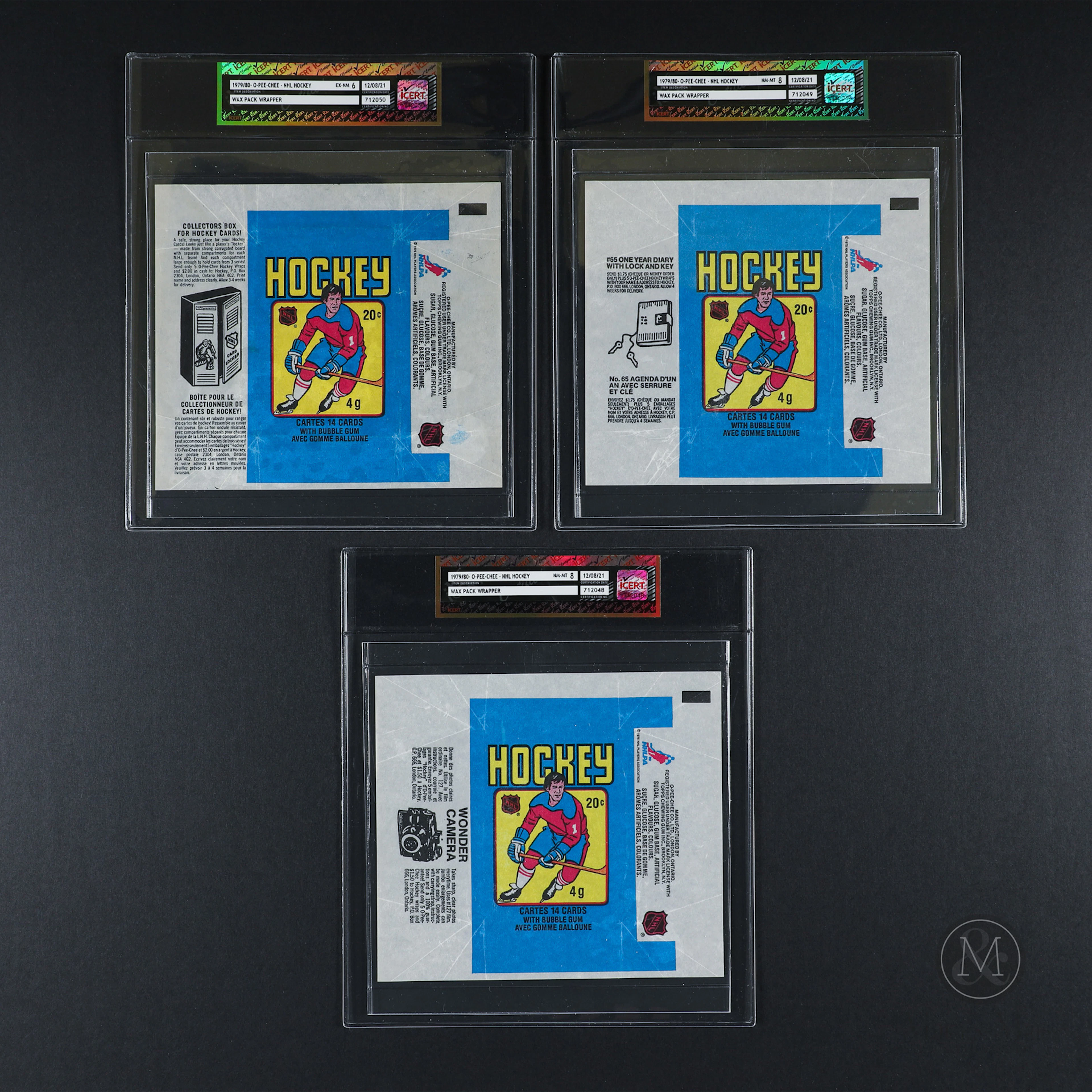 1979-80 O-Pee-Chee Hockey Wrappers (Icert 6, 8, 8) (3)