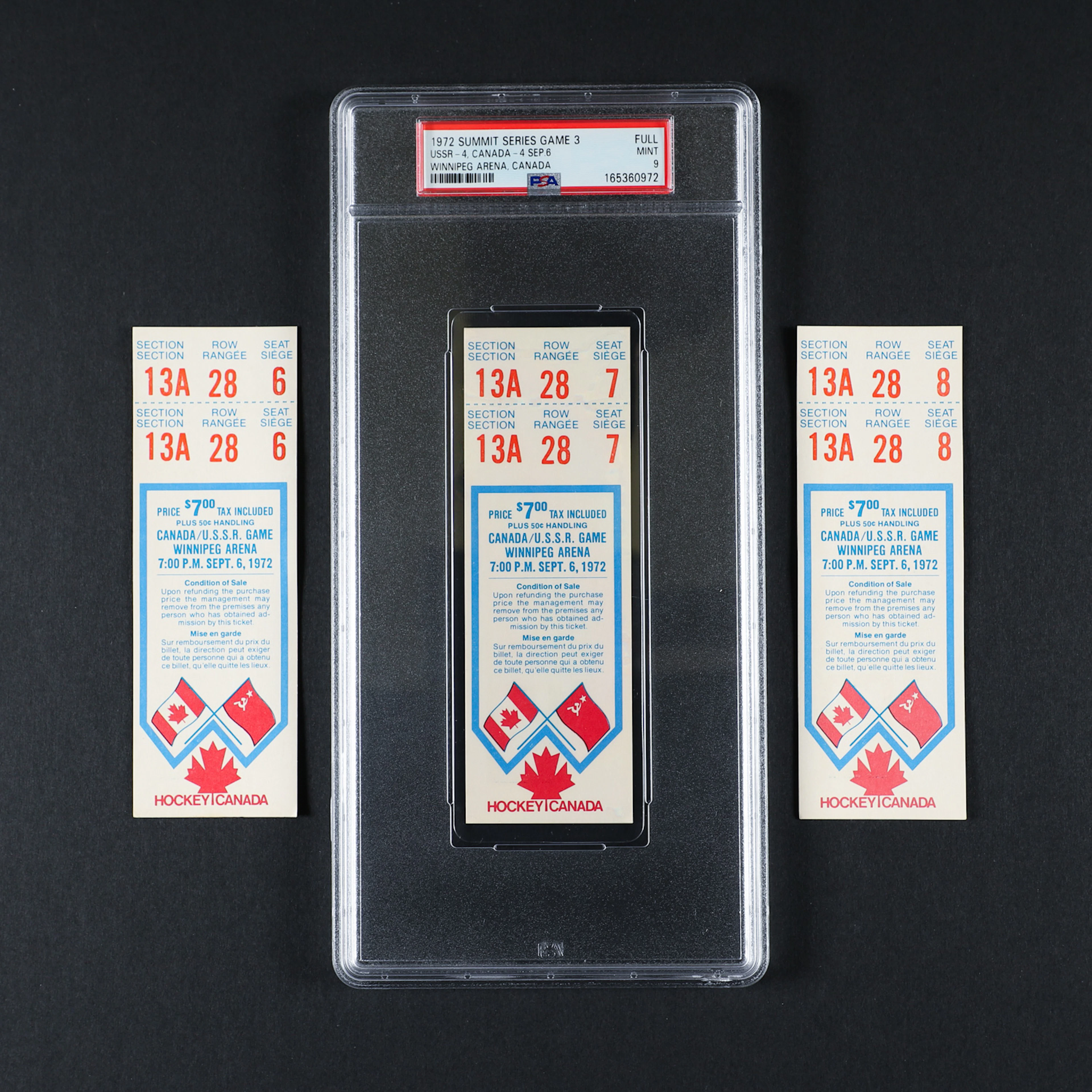 *PREVIEW LOT* 1972 Summit Series Game Three Full Tickets (3)