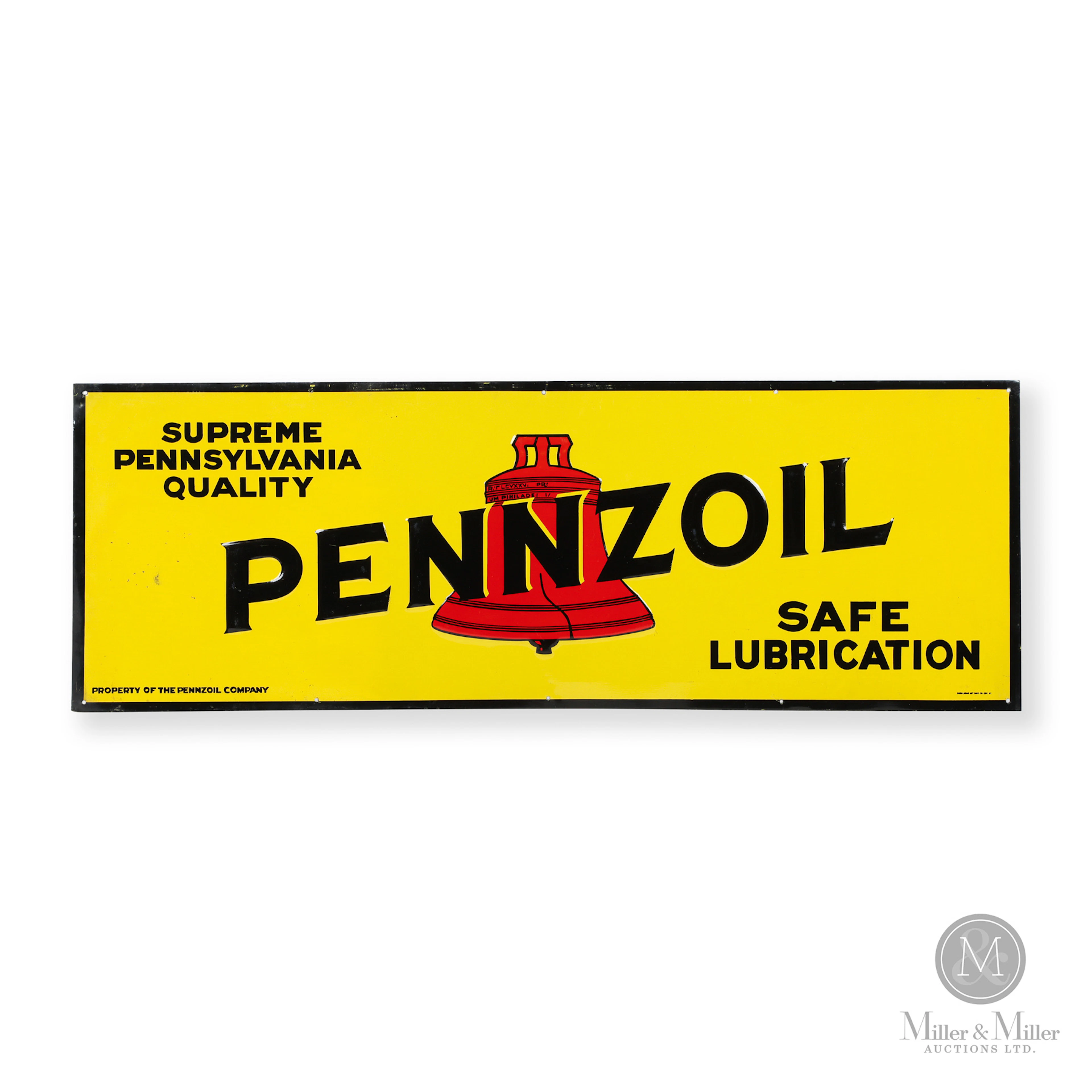 Pennzoil Motor Oil Safe Lubrication Sign