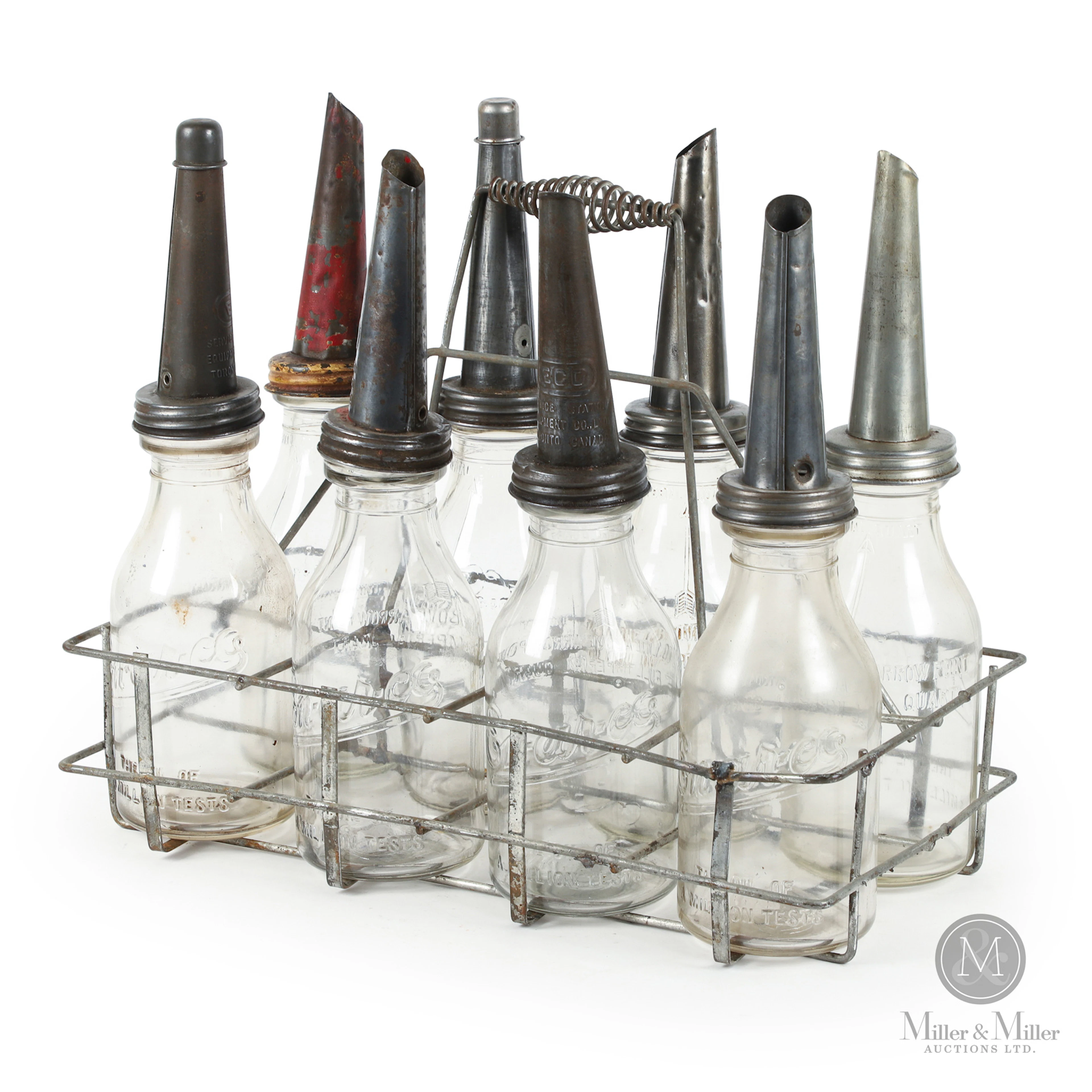 En-ar-co Motor Oil Quart Bottles in Carrier
