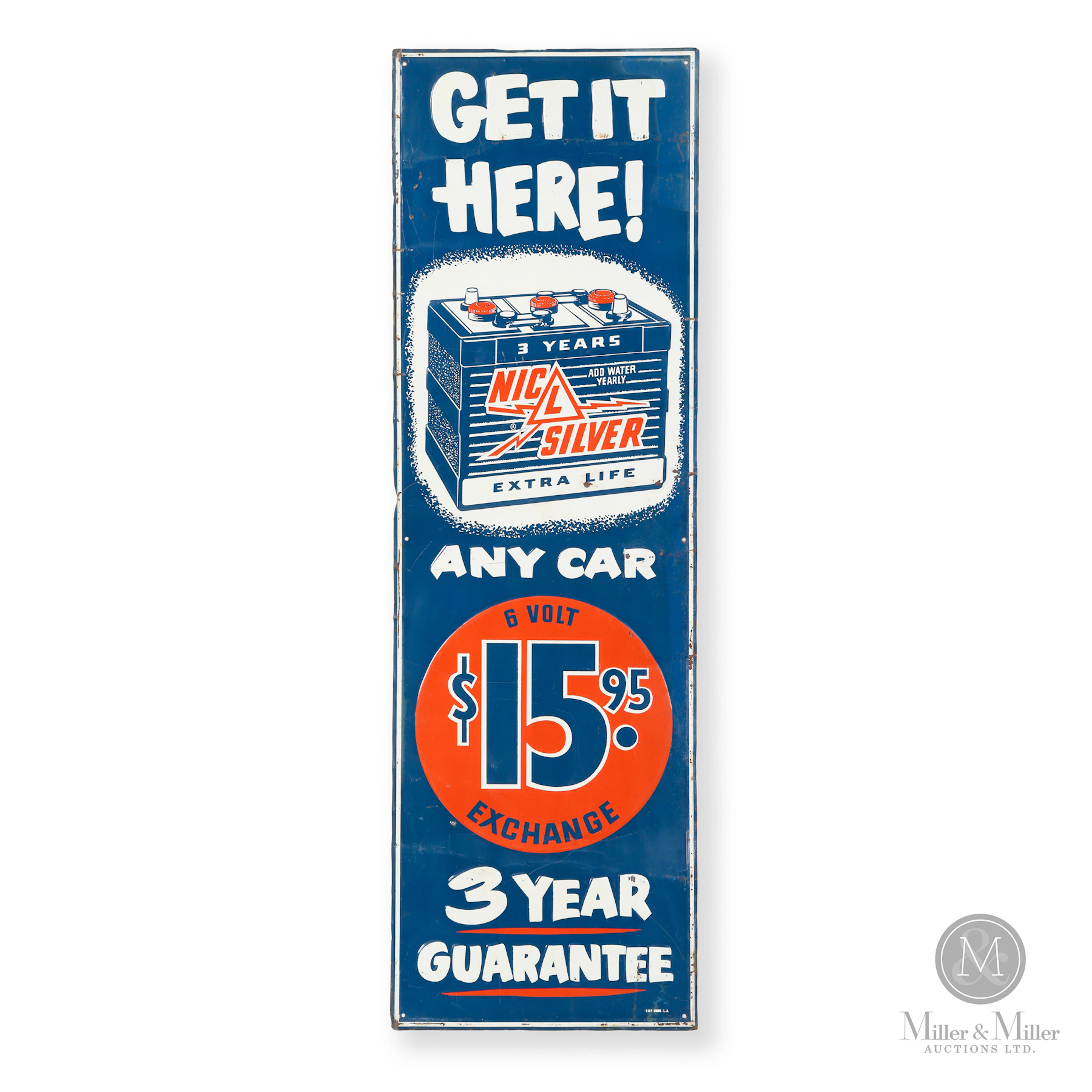 NicLSilver Batteries Vertical Sign