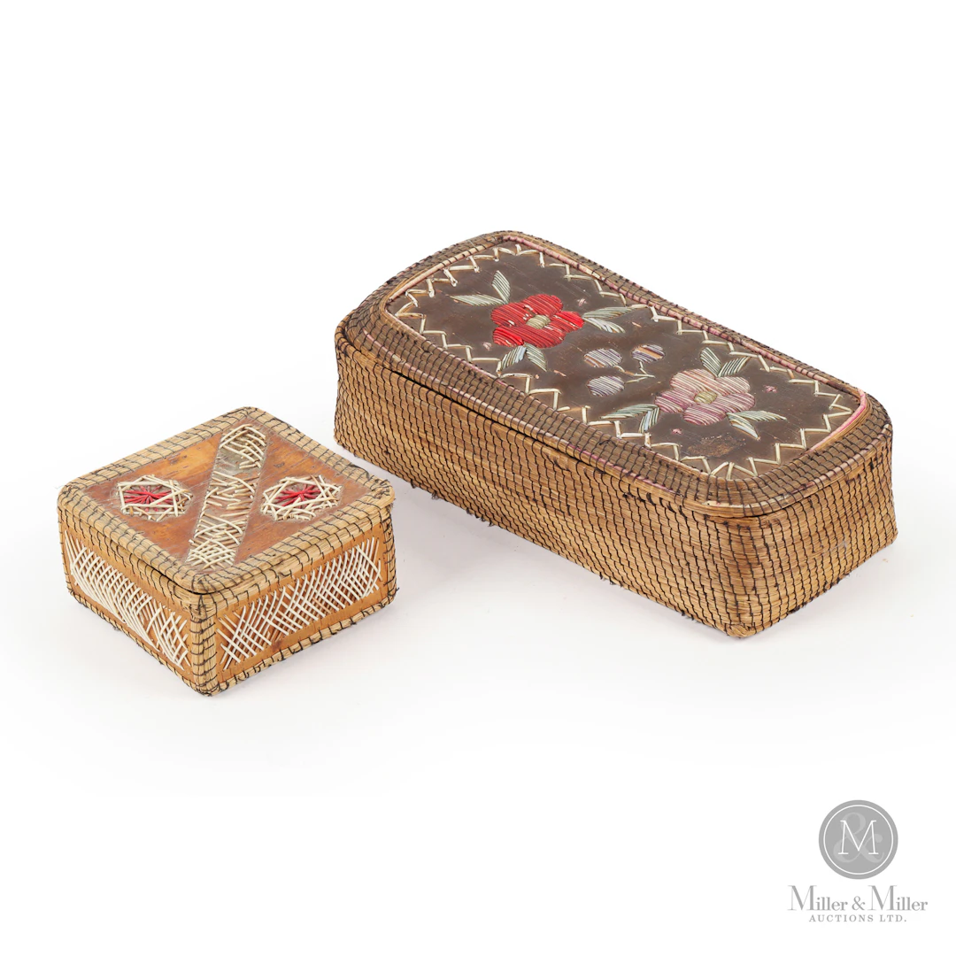 Two Seagrass / Quill Boxes