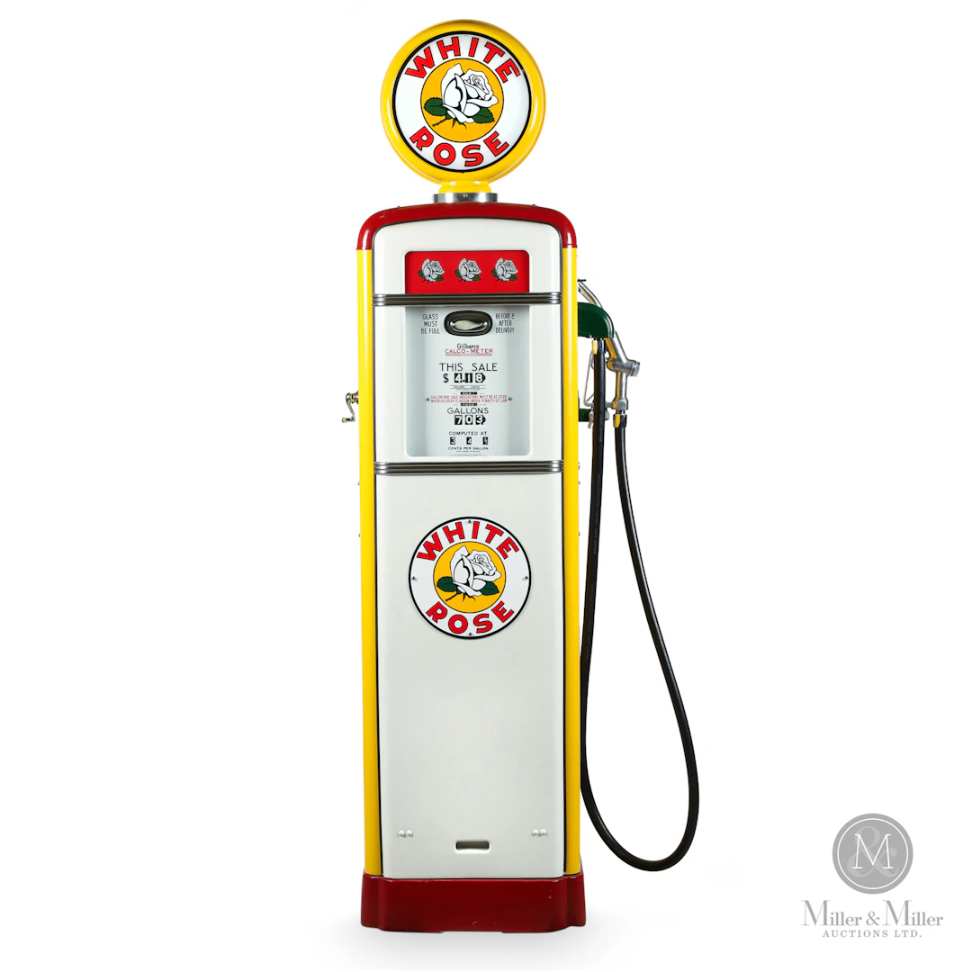Gilbert & Barker Model 296 Gas Pump in White Rose