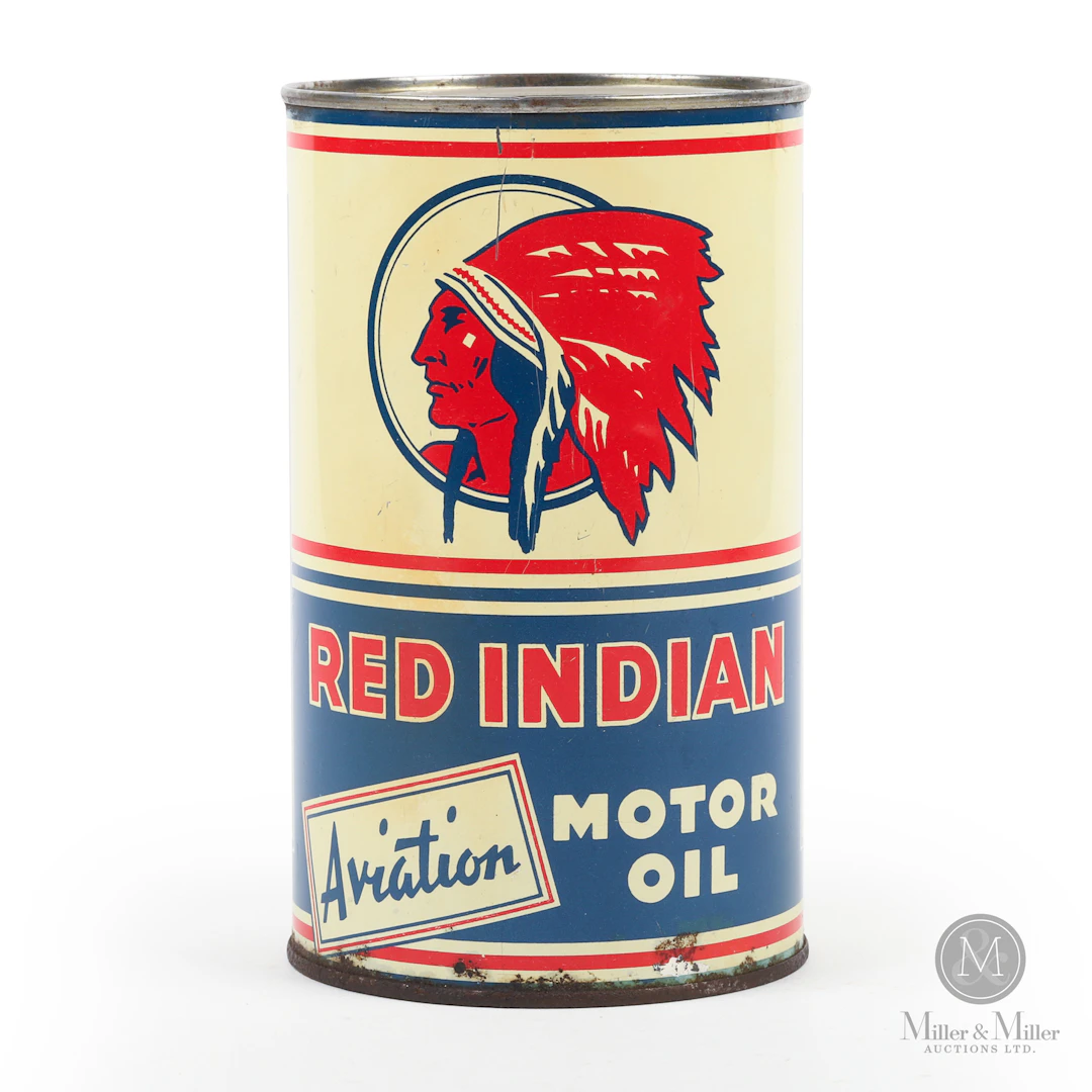 Red Indian Aviation Motor Oil Imperial Quart Can