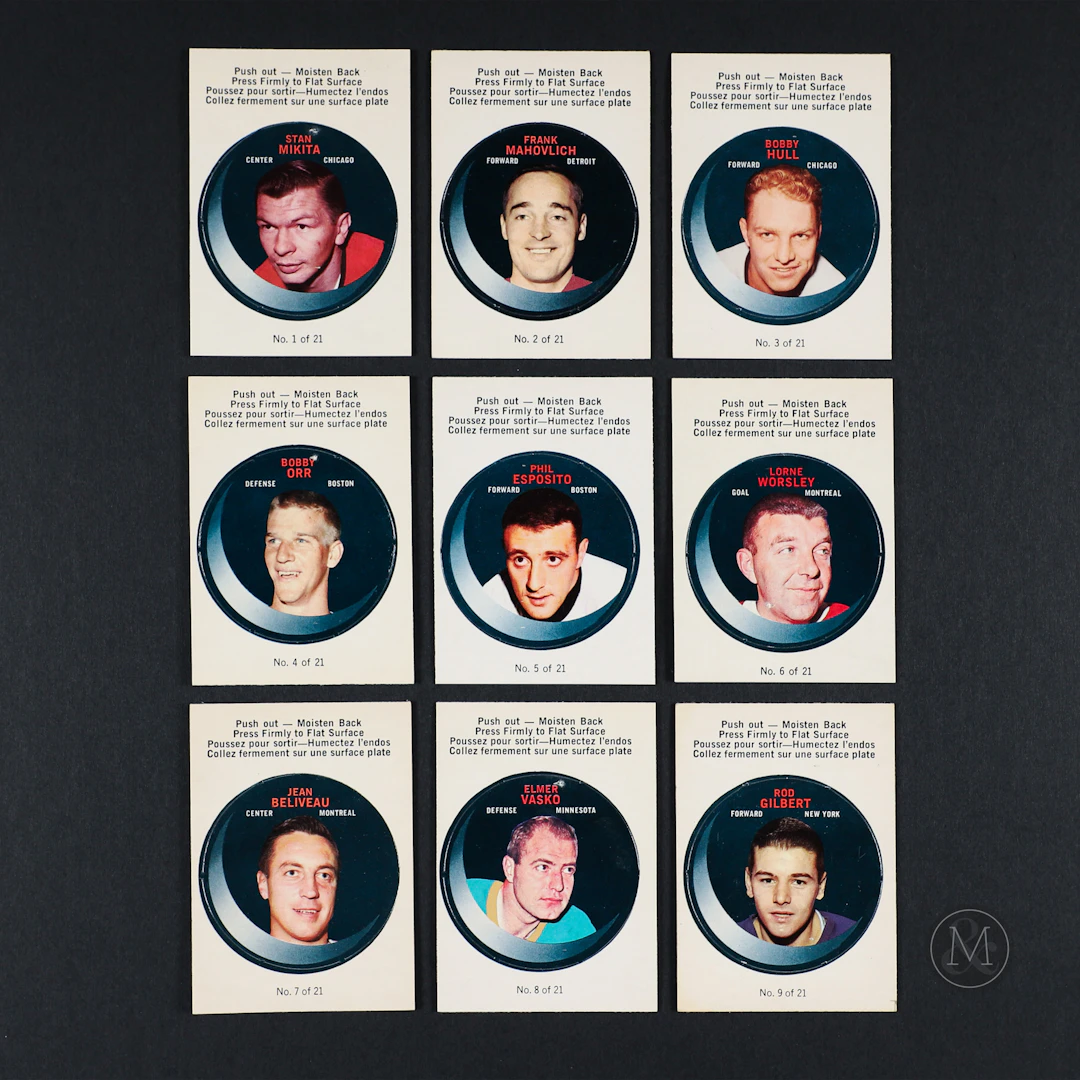 1968-69 O-Pee-Chee Puck Sticker Set (21/21) w/ Howe