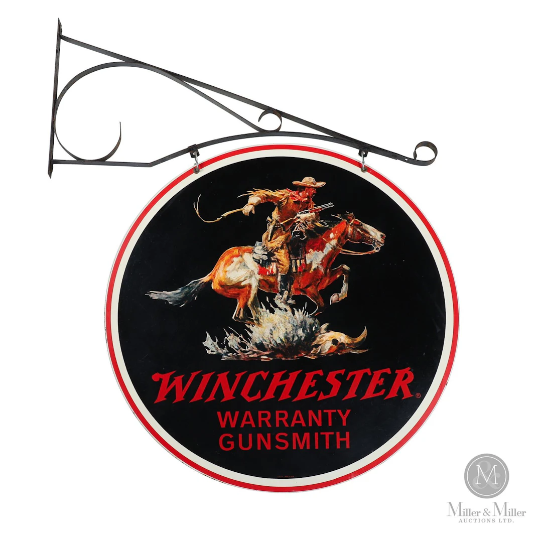 Winchester Warranty Gunsmith Sign with Bracket and Remington gunsmith