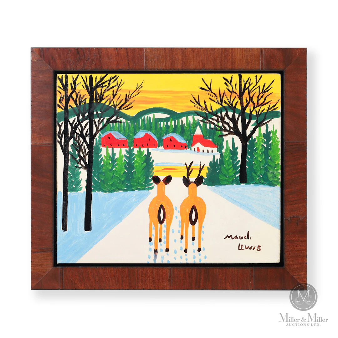 Maud Lewis Deer at Sunset