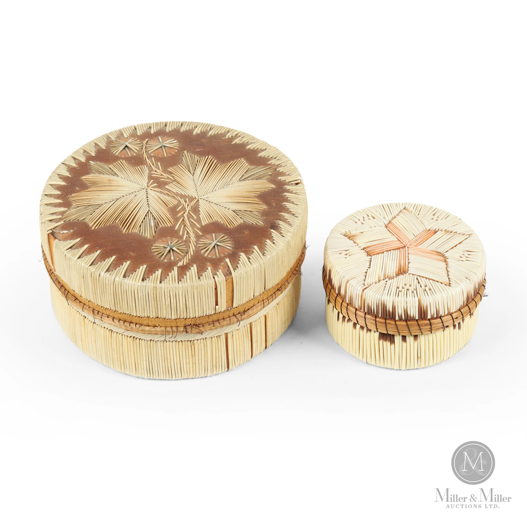 Two Round Quill Boxes