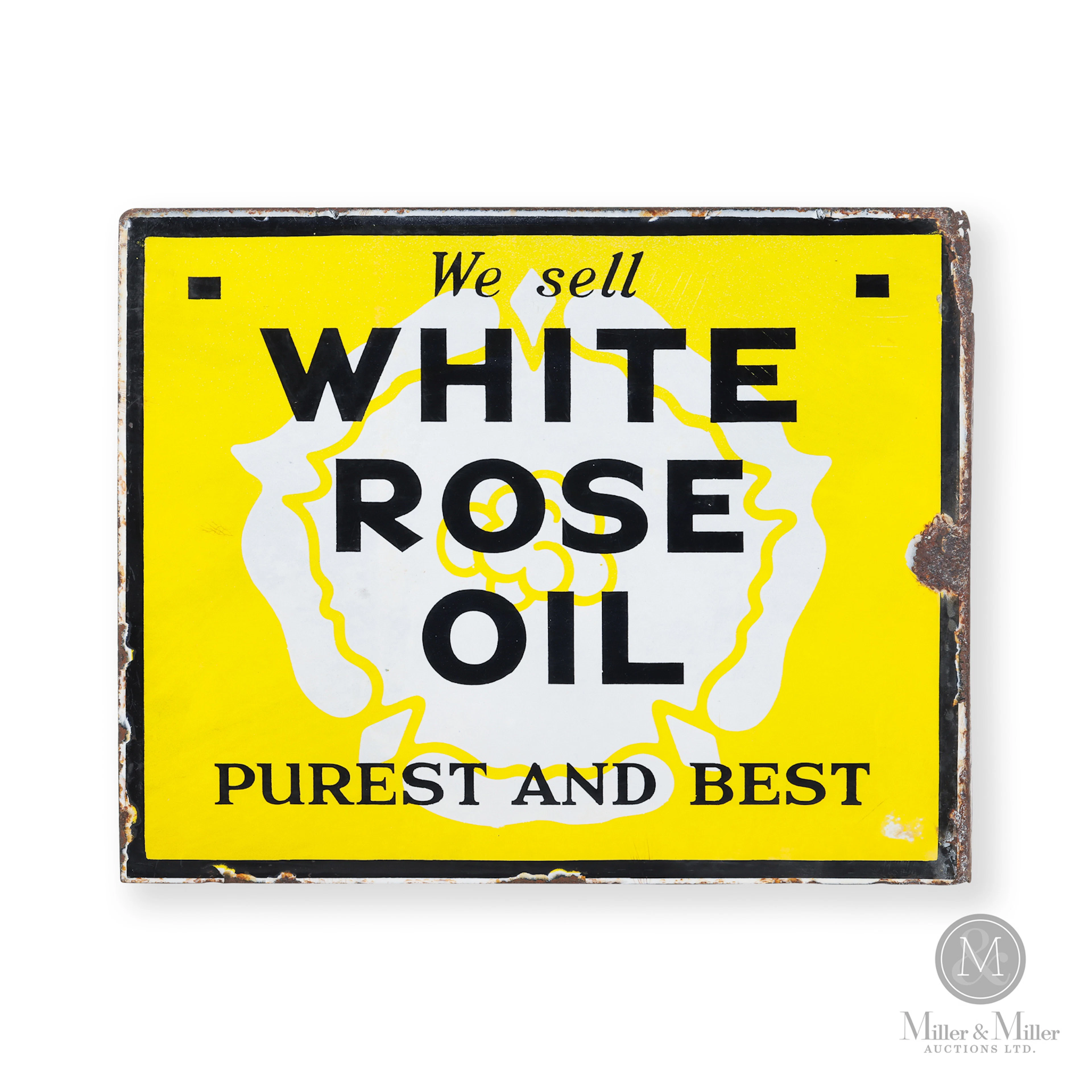 White Rose Oil Flange Sign