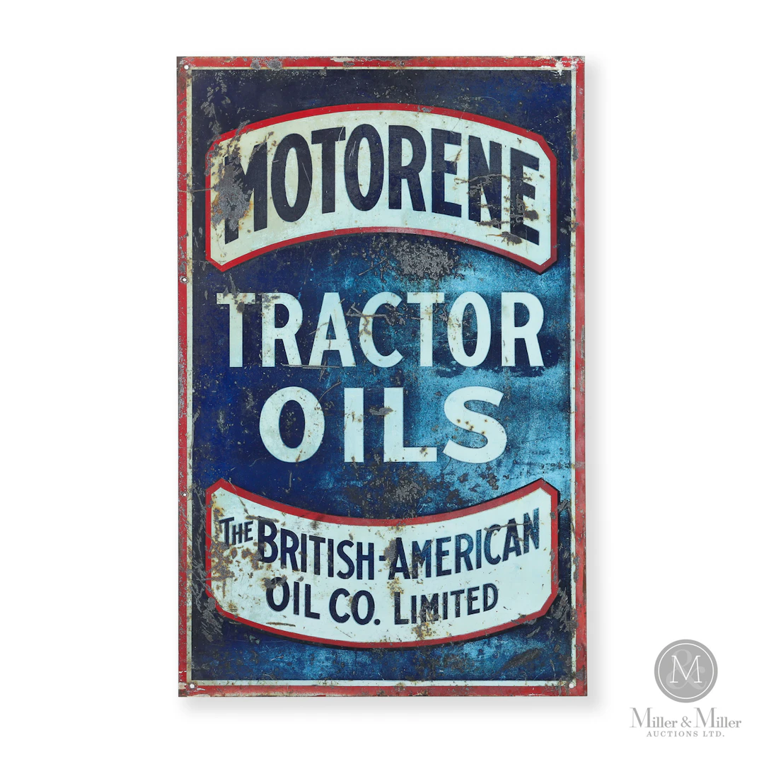 British American Motorene Tractor Oils Sign