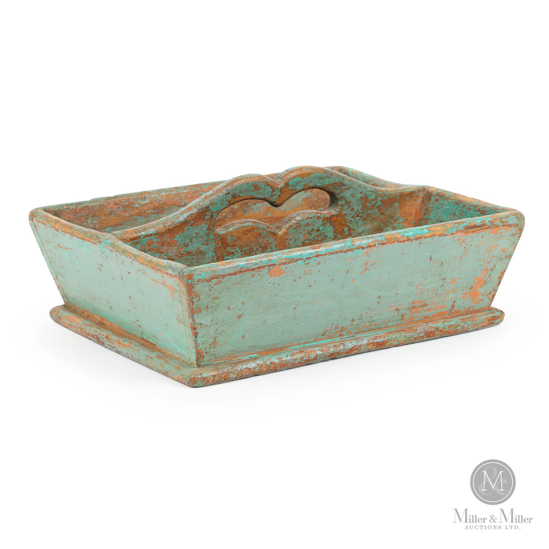 Cutlery Box in Apple Green Paint