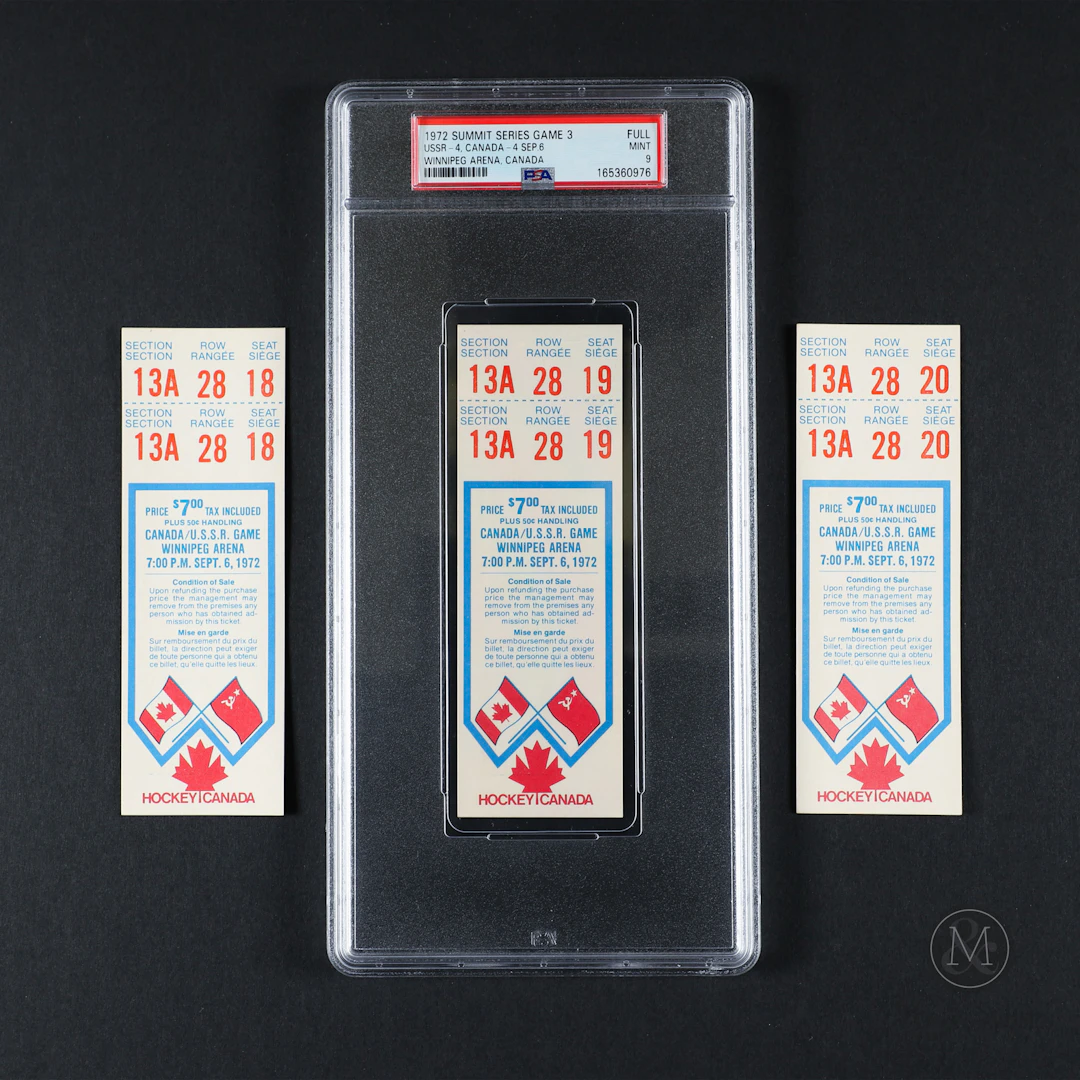 1972 Summit Series Game 3 Consecutive Seat Run Full Tickets (3)