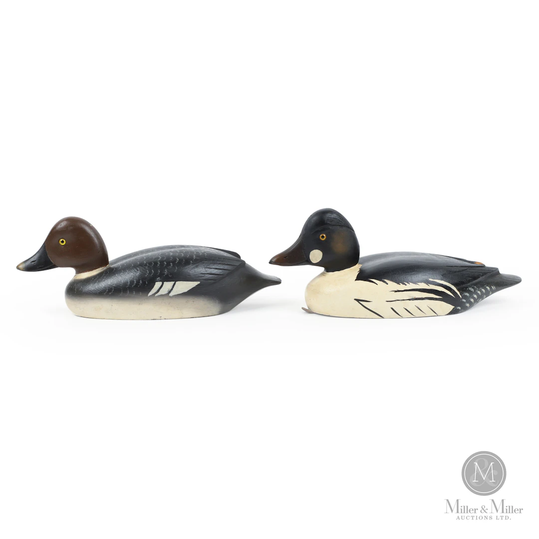 Pair of D. W. "Davey" Nichol Golden Eye Decoys