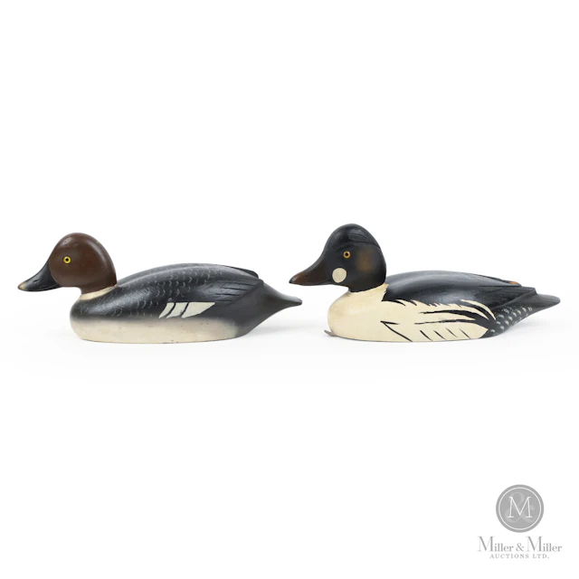 Pair of D. W. "Davey" Nichol Golden Eye Decoys