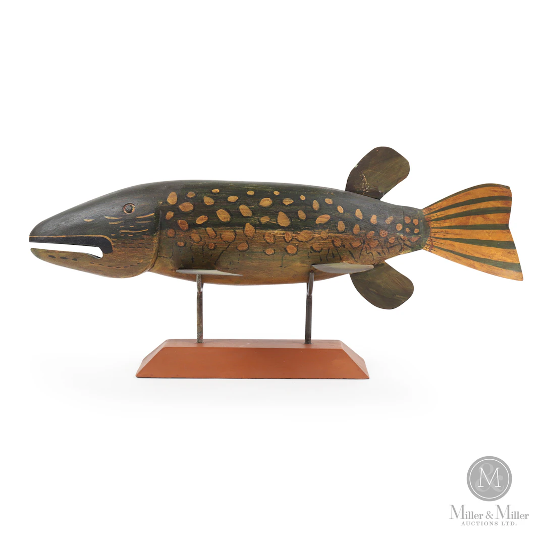 Northern Pike Carving on Stand
