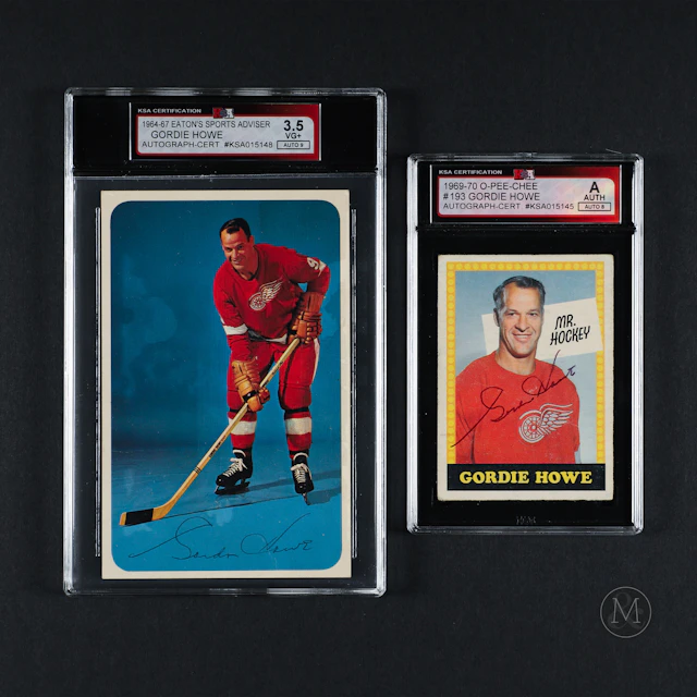 1964-70 Gordie Howe Signed Cards (2)