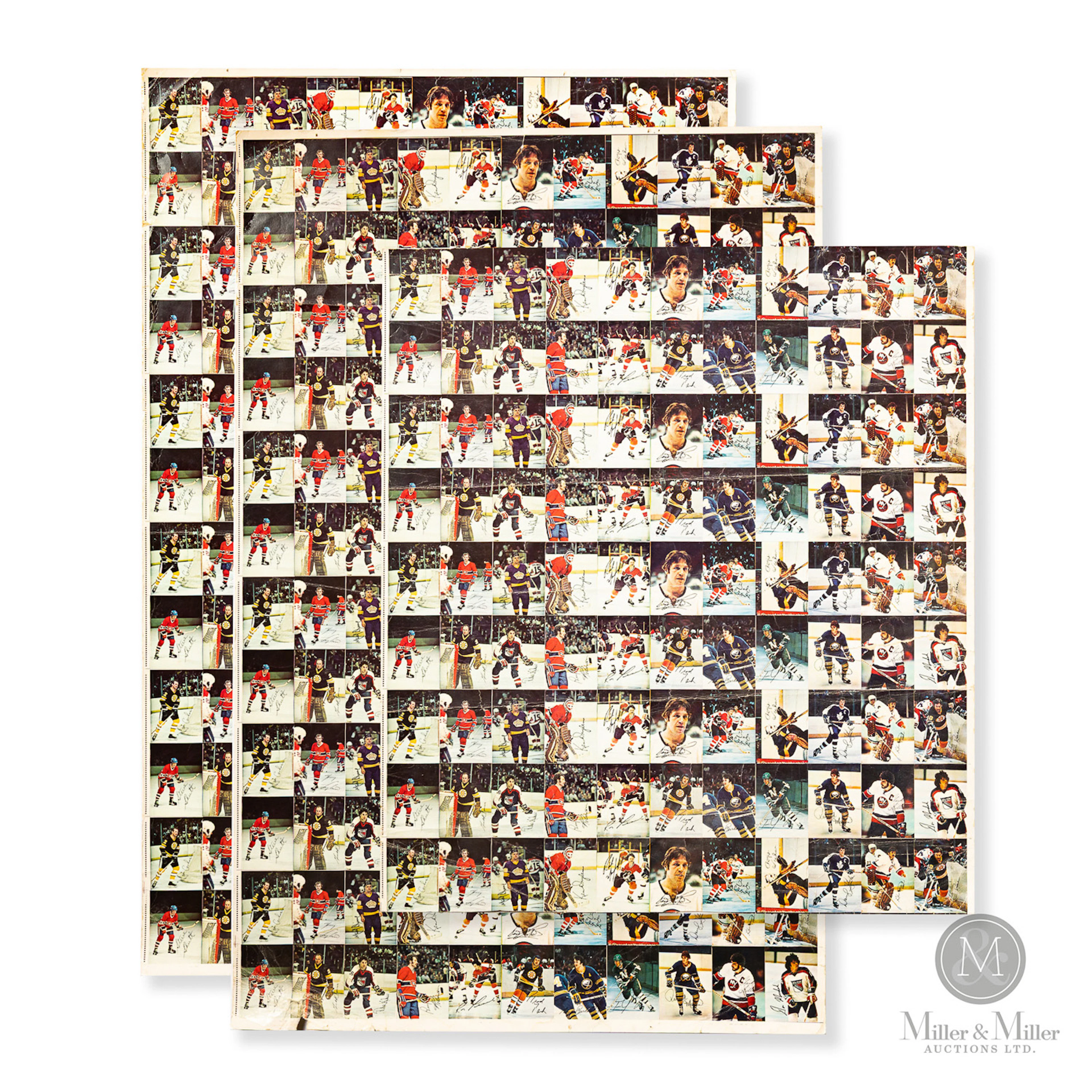 1977 O-Pee-Chee Hockey Glossy Insert Uncut Sheets (3)