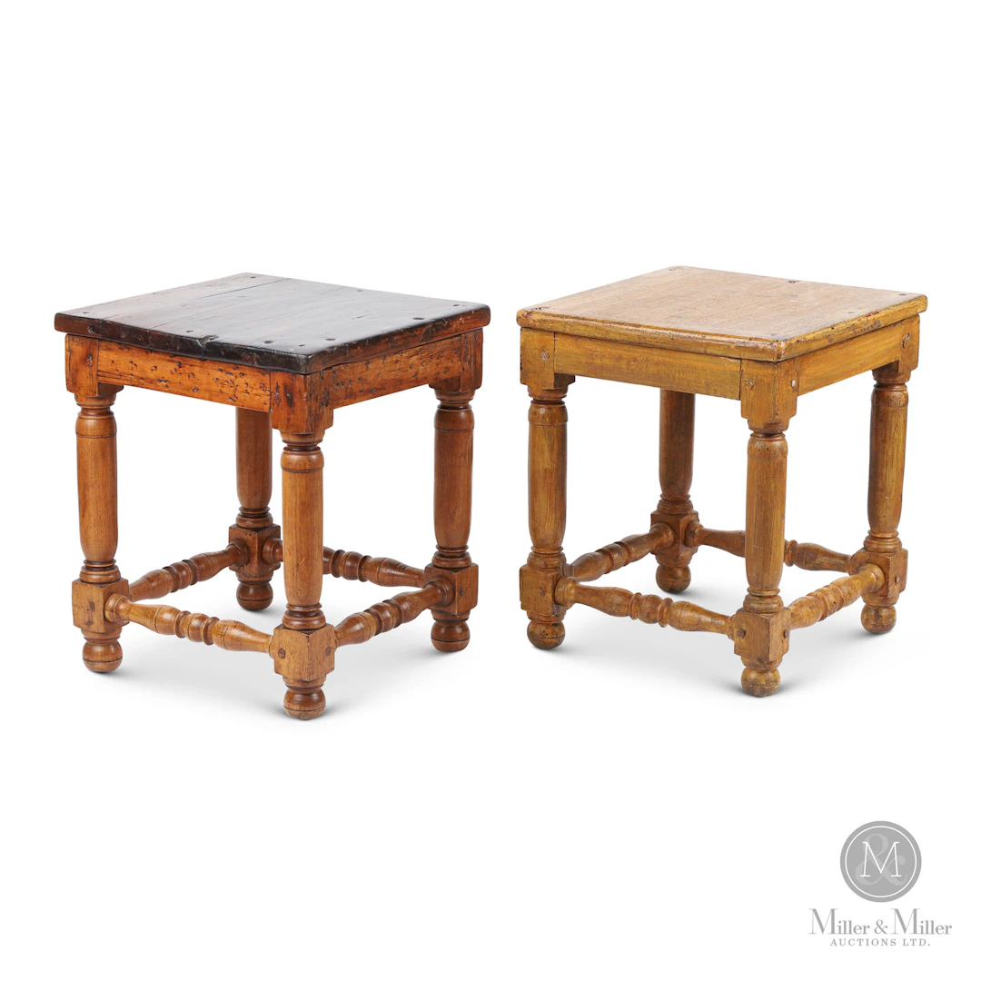 Tabourets Louis XIII / Pair Louis XIII turned stools