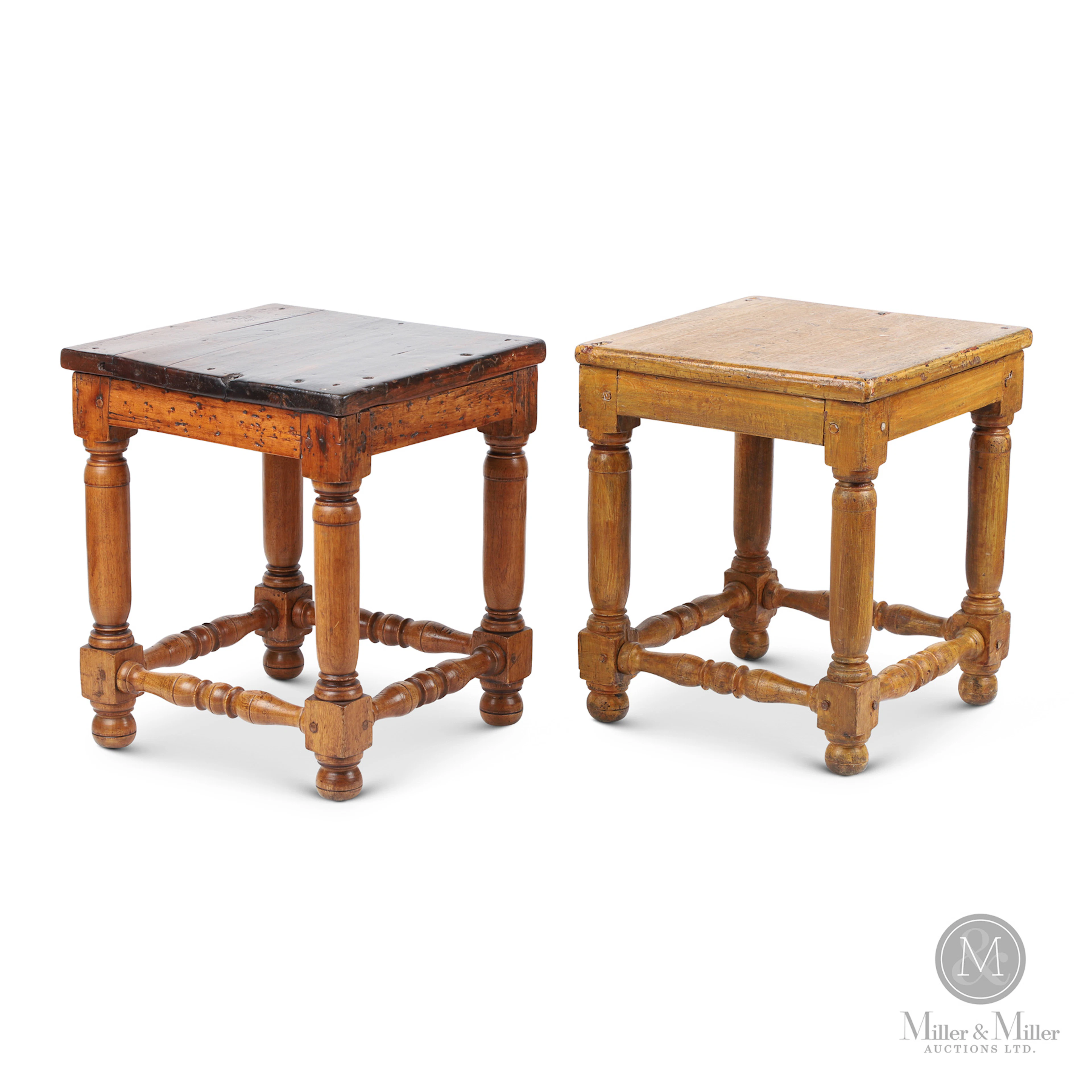 Tabourets Louis XIII / Pair Louis XIII turned stools