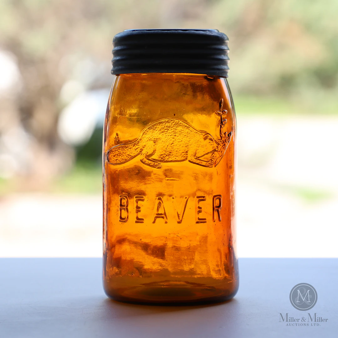 Amber Beaver Quart Fruit Jar