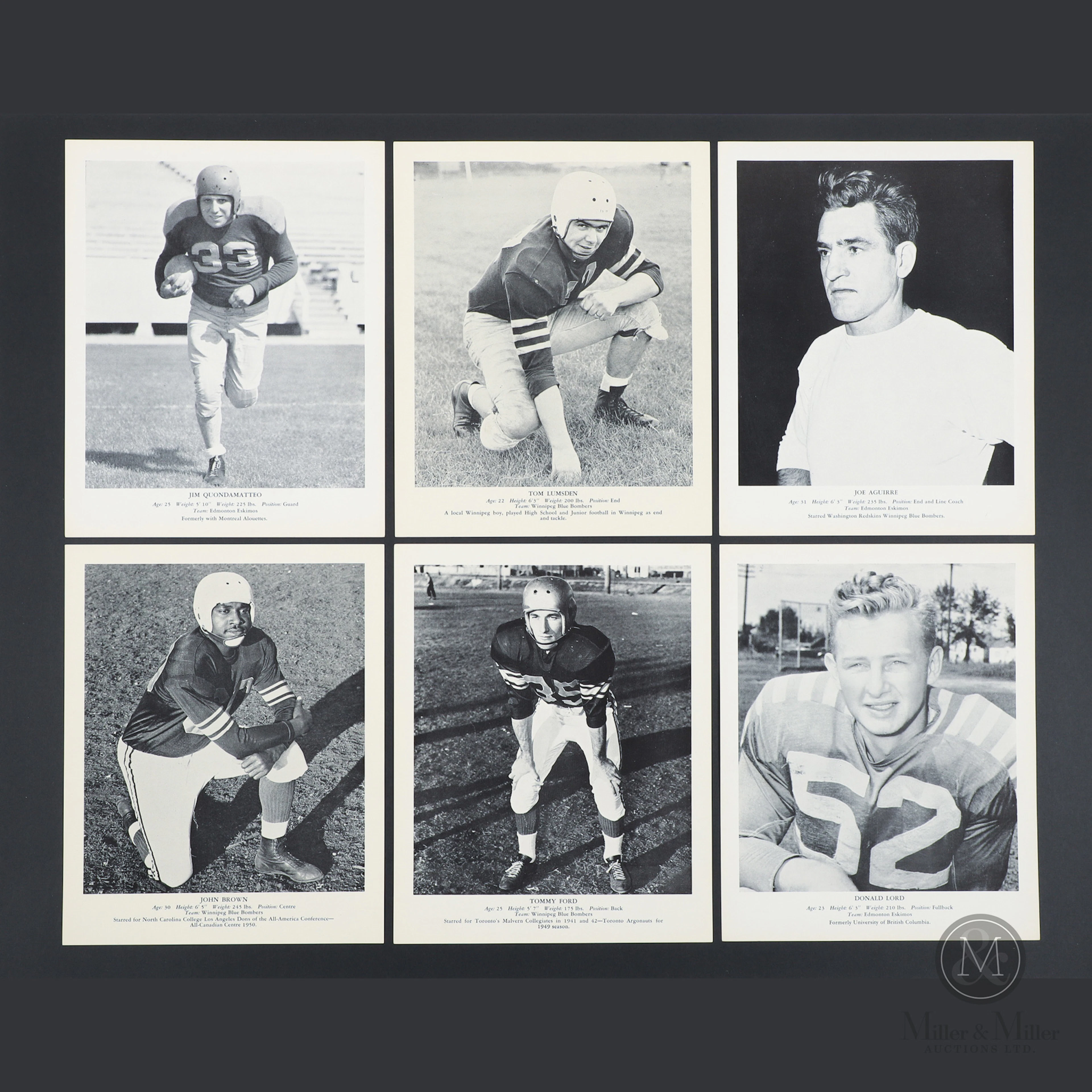 1952 Canada Starch Crown Brand CFL Photos Partial Set (30/48)
