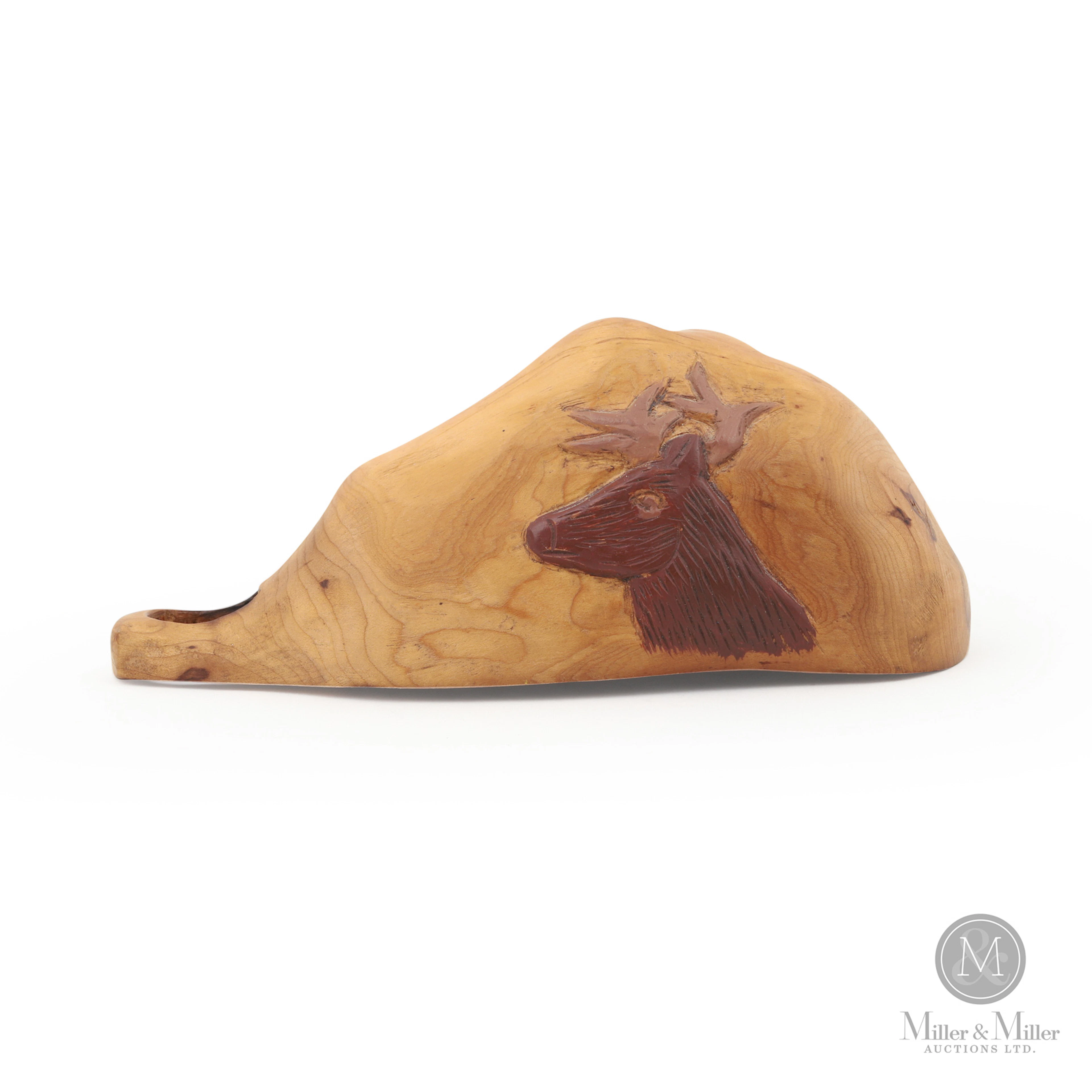 Relief Carved Buck Canoe Cup