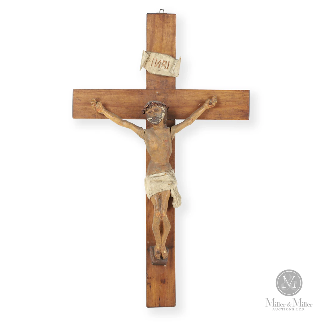 Carved Quebec Crucifix