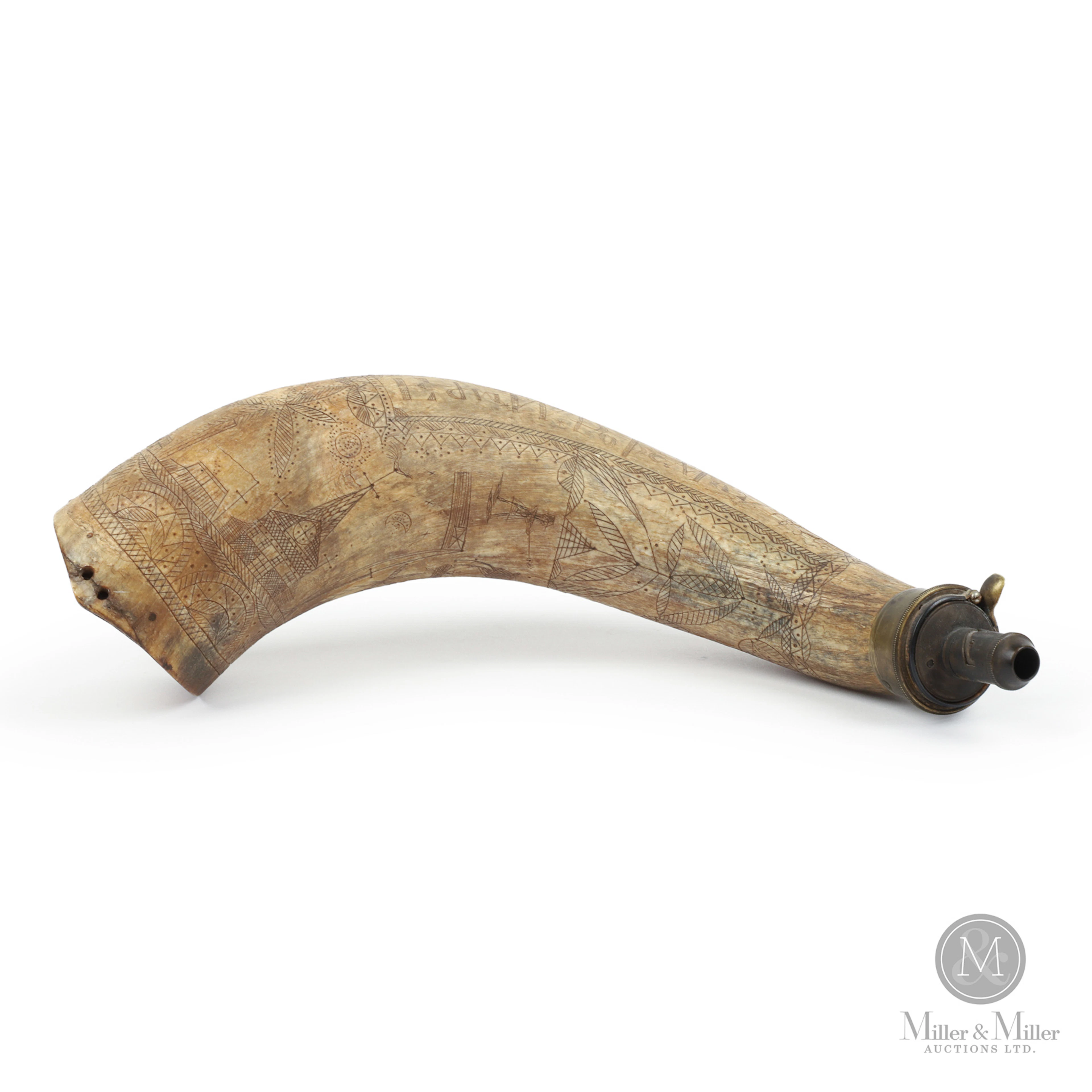 1850 Lunenburg Powder Horn — Edward Pope