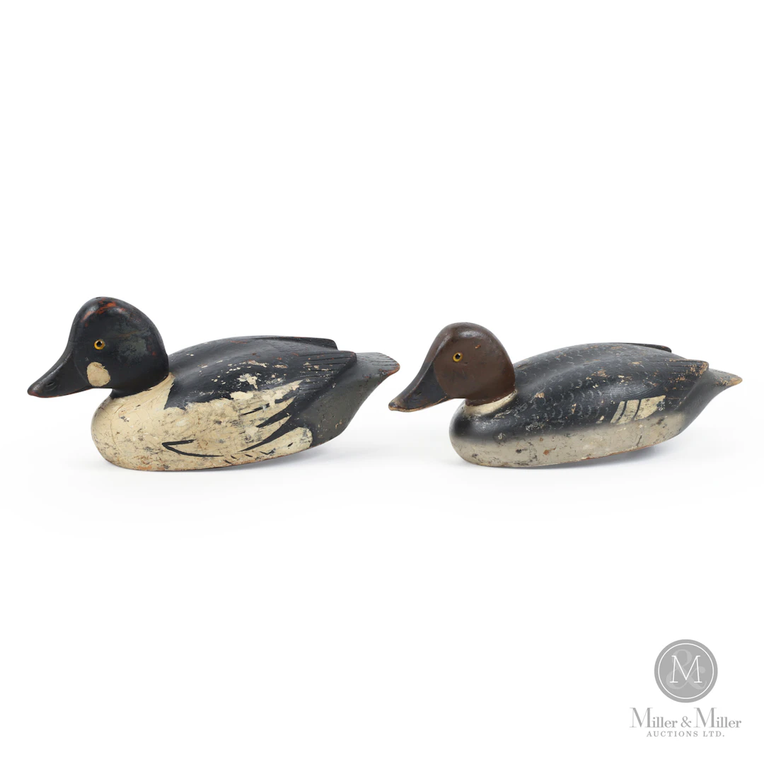 Pair of D. W. "Davey" Nichol Golden Eye Decoys