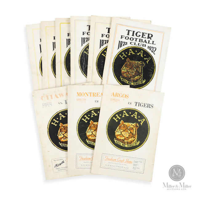 1927-38 Hamilton Tigers Programs (9)