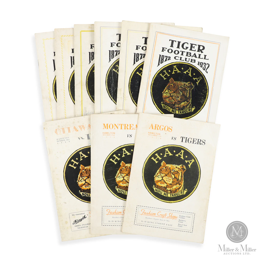 1927-38 Hamilton Tigers Programs (9)