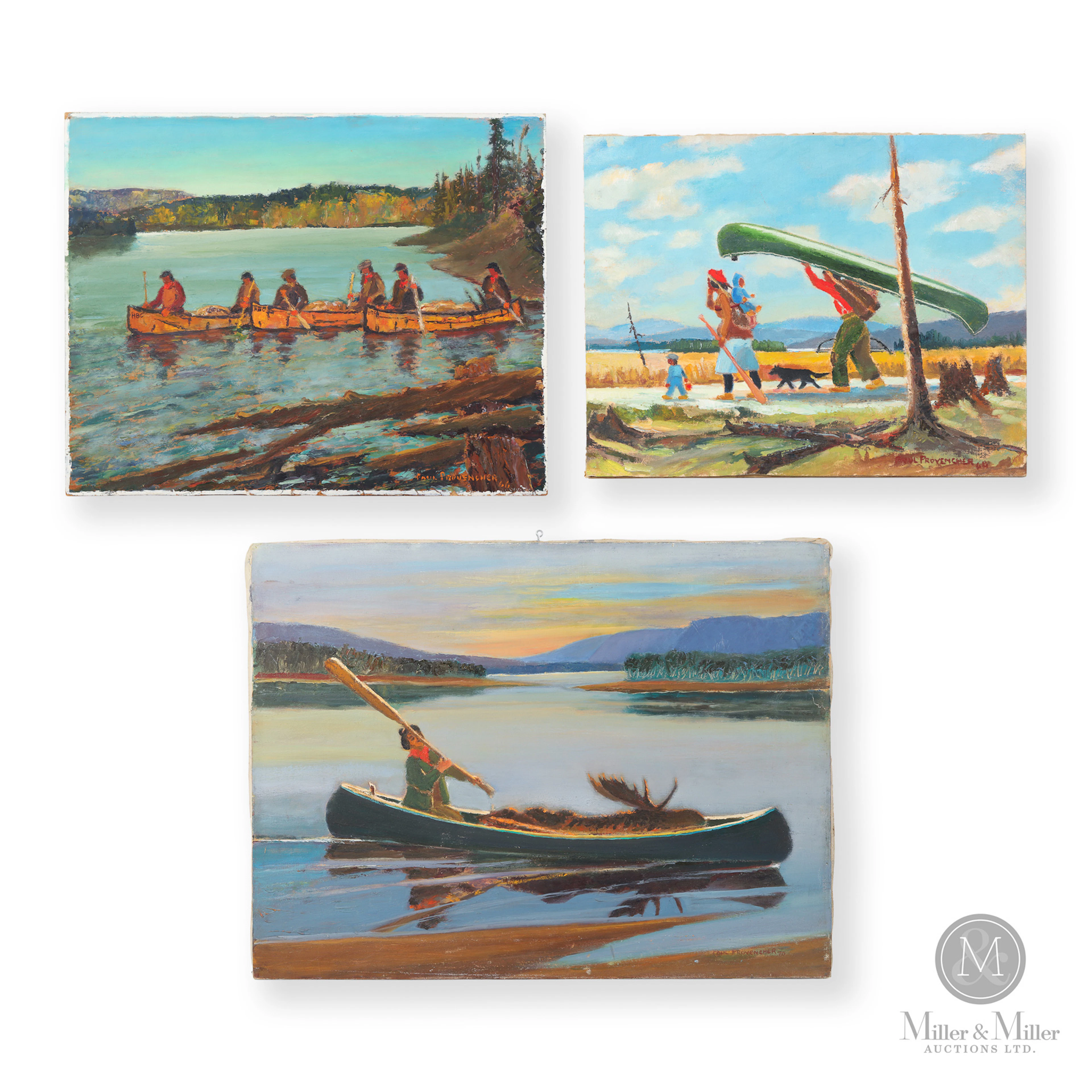 Three Canoe Paintings — Paul Provencher